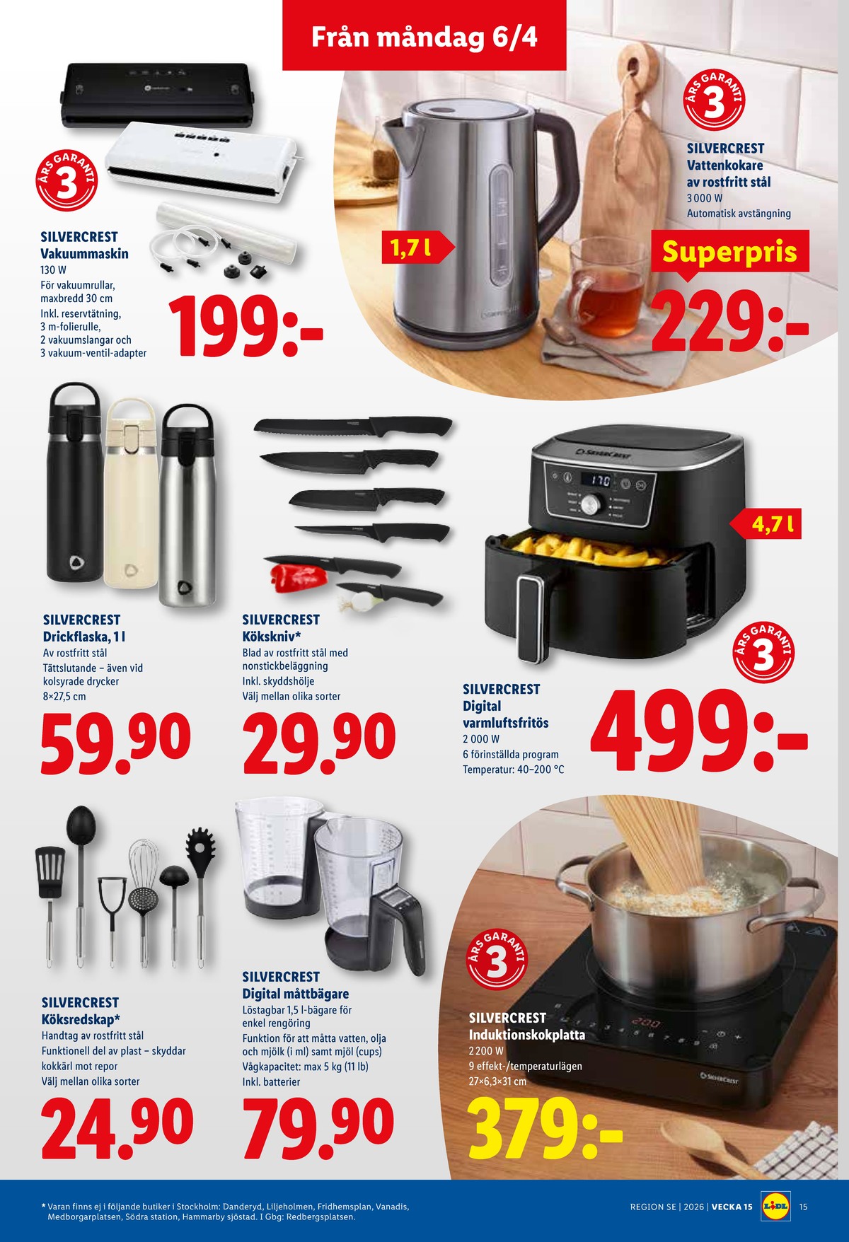 Se Lidl reklamblad för vecka 15 på Kampanjveckan.se. Se bra erbjudanden på många varor, t.ex. knivar silvercrest eller airfryer silvercrest. Läs reklambladet här! Sida 18
