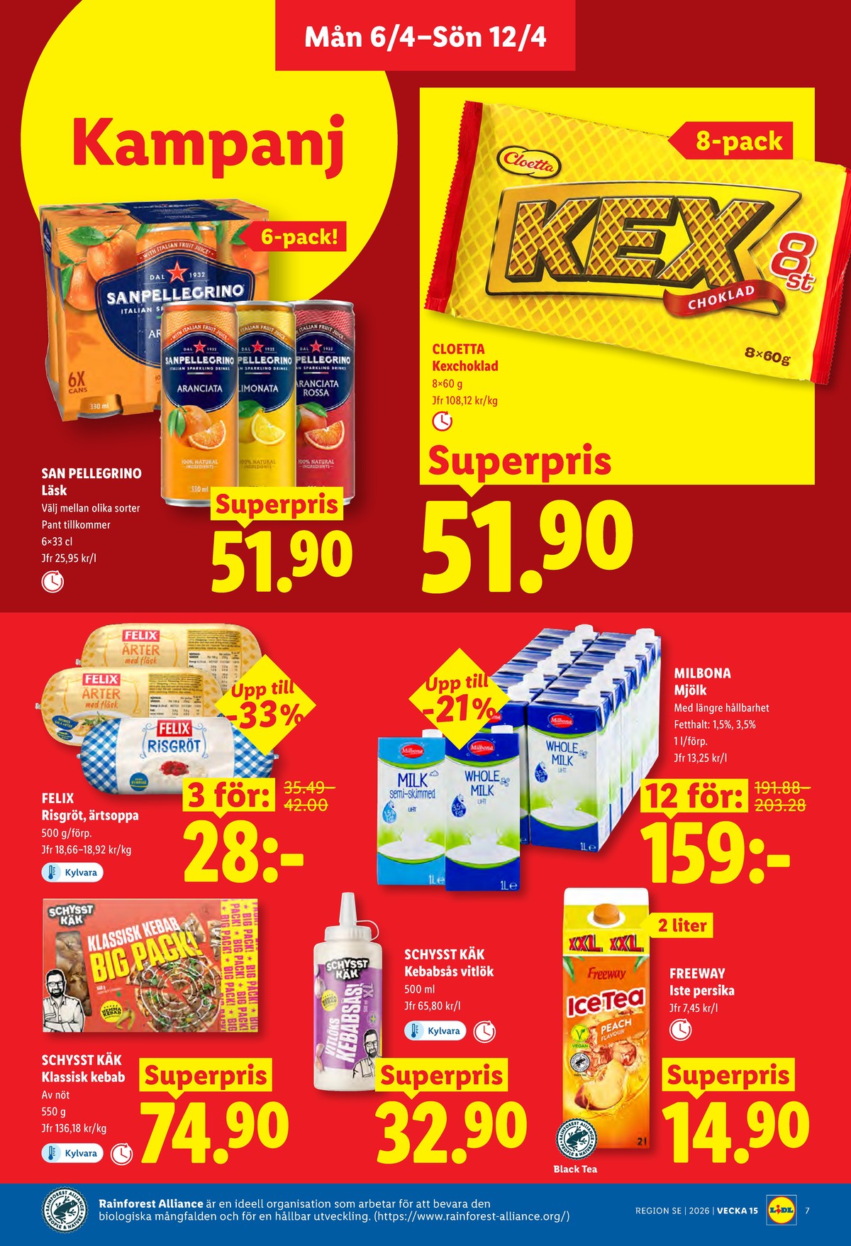 Se Lidl reklamblad för vecka 15 på Kampanjveckan.se. Se bra erbjudanden på många varor, t.ex. kebab schysst käk eller mjölk milbona. Läs reklambladet här! Sida 7
