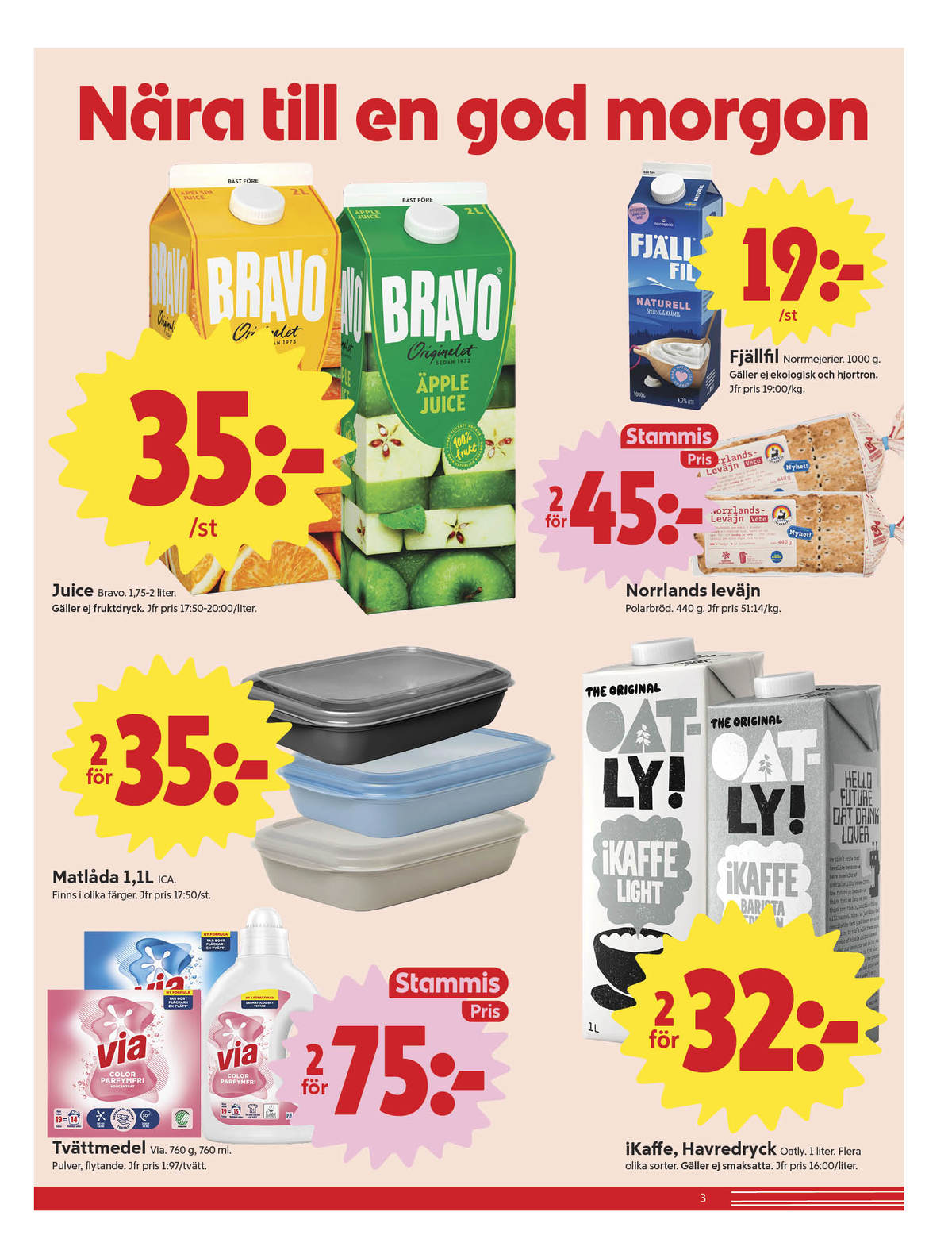 Se ICA Nära reklamblad för vecka 15 på Kampanjveckan.se. Se bra erbjudanden på många varor, t.ex. matlådor ica eller havredryck light oatly ikaffe. Läs reklambladet här! Sida 3
