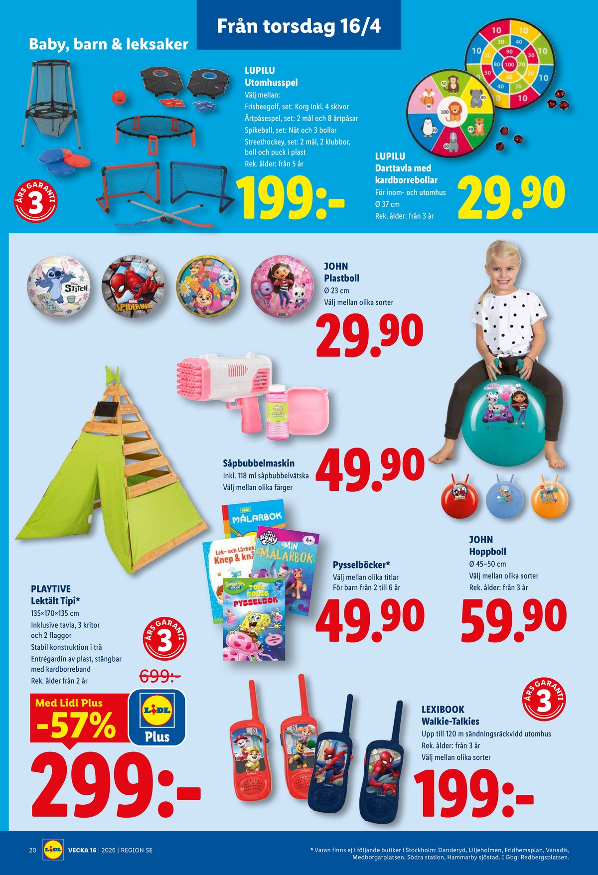 Se Lidl reklamblad för vecka 16 på Kampanjveckan.se. Se bra erbjudanden på många varor, t.ex. hoppboll john eller andra varor. Läs reklambladet här! Sida 23
