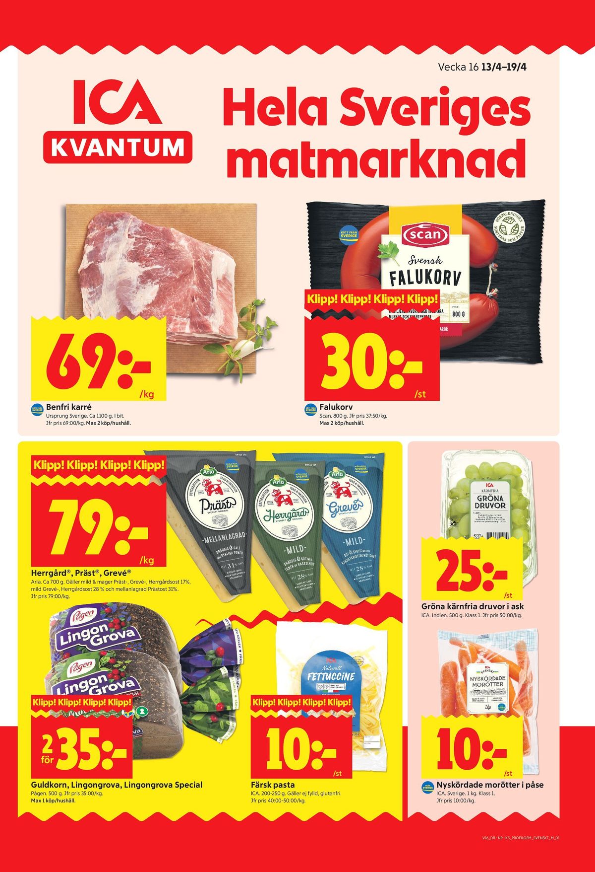 Se ICA Kvantum reklamblad för vecka 16 på Kampanjveckan.se. Se bra erbjudanden på många varor, t.ex. morötter ica eller vindruvor ica. Läs reklambladet här! Sida 1
