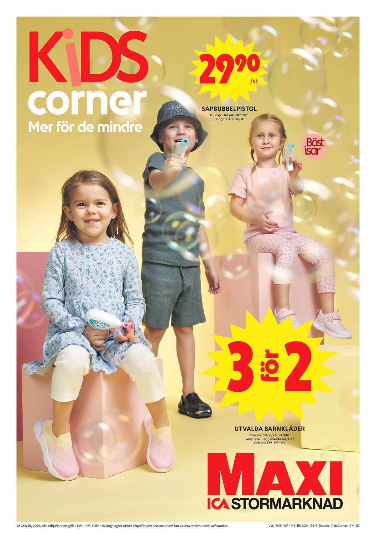 Se ICA Maxi reklamblad för vecka 16 på Kampanjveckan.se. Se bra erbjudanden på många varor, t.ex. såpbubblemaskin dulcop eller klänning mywear. Läs reklambladet här! Sida 12
