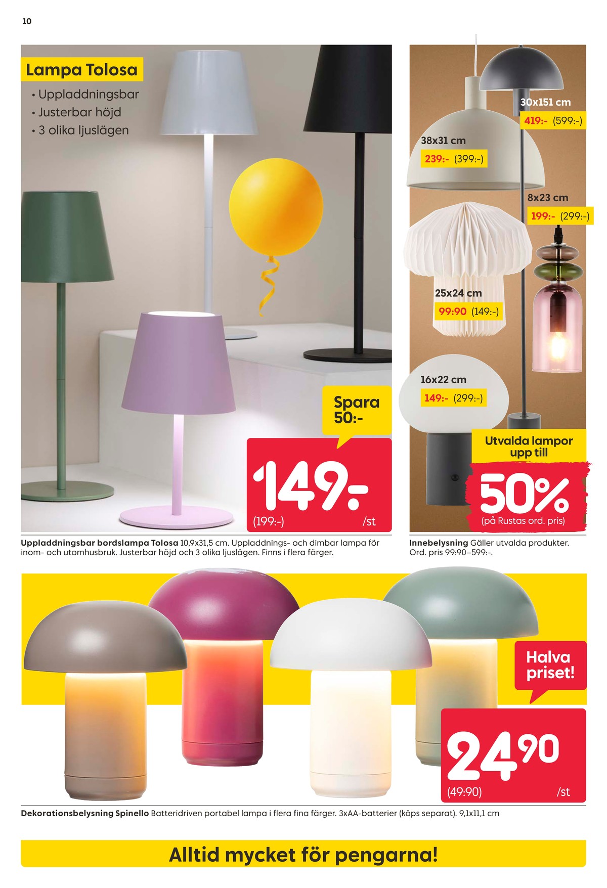 Se Rusta reklamblad för vecka 16 på Kampanjveckan.se. Se bra erbjudanden på många varor. Läs reklambladet här! Sida 10