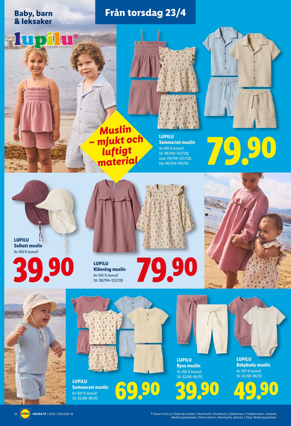 Se Lidl reklamblad för vecka 17 på Kampanjveckan.se. Se bra erbjudanden på många varor, t.ex. byxor lupilu eller andra varor. Läs reklambladet här! Sida 20