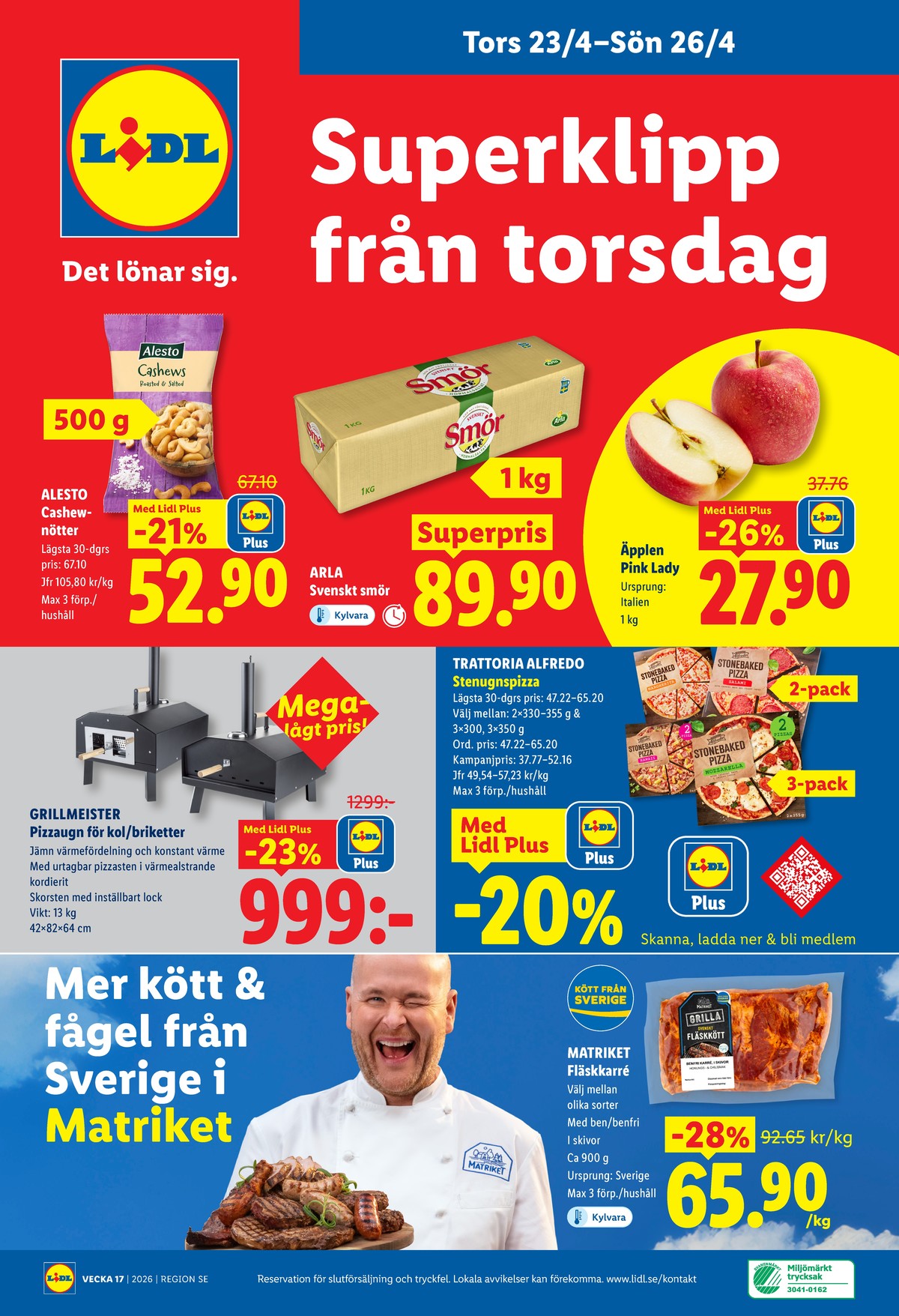 Se Lidl reklamblad för vecka 17 på Kampanjveckan.se. Se bra erbjudanden på många varor, t.ex. cashewnötter alesto eller andra varor. Läs reklambladet här! Sida 28