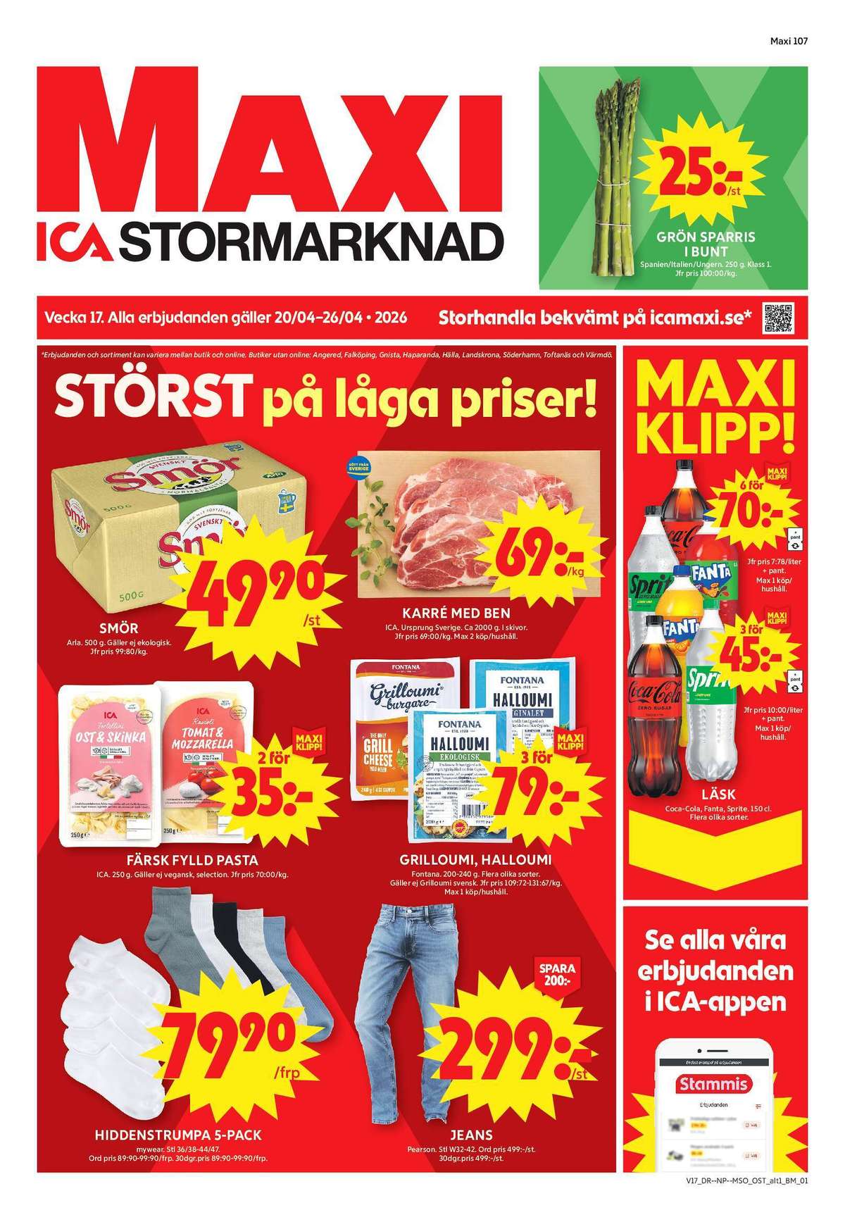 Se ICA Maxi reklamblad för vecka 17 på Kampanjveckan.se. Se bra erbjudanden på många varor, t.ex. läskedryck coca cola eller grillostburgare fontana. Läs reklambladet här! Sida 1

