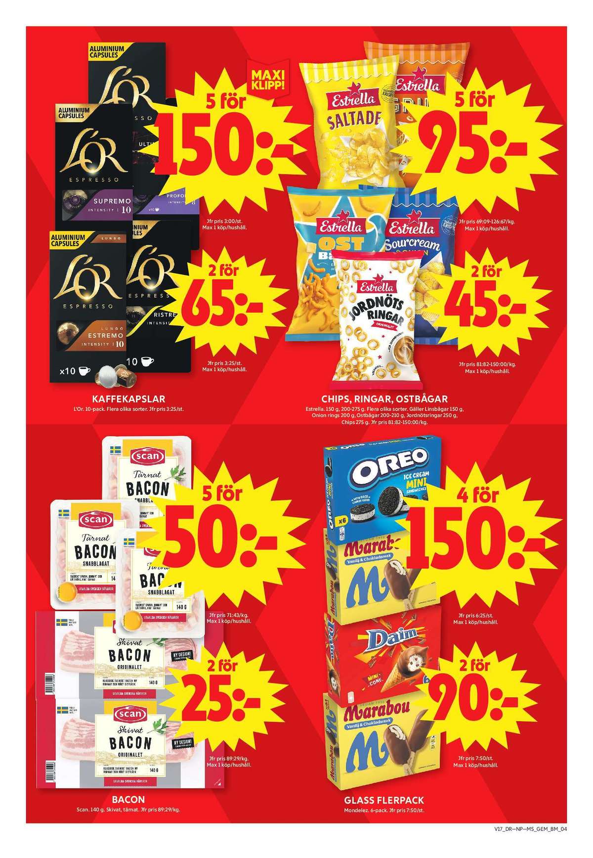Se ICA Maxi reklamblad för vecka 17 på Kampanjveckan.se. Se bra erbjudanden på många varor, t.ex. glassnacks oreo eller baconskivor scan. Läs reklambladet här! Sida 4

