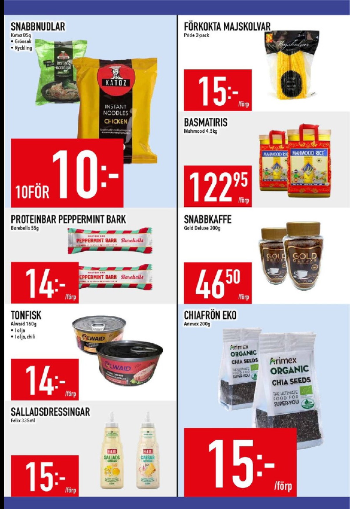 Se MatDax reklamblad för vecka 17 på Kampanjveckan.se. Se bra erbjudanden på många varor, t.ex. instant kaffe gold deluxe eller chiafrö arimex. Läs reklambladet här! Sida 16
