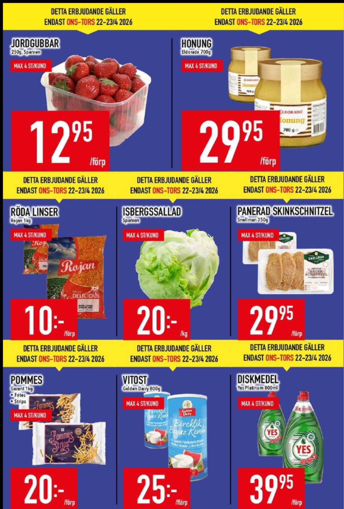 Se MatDax reklamblad för vecka 17 på Kampanjveckan.se. Se bra erbjudanden på många varor, t.ex. pommes frites garant eller skinkschnitzel snellman. Läs reklambladet här! Sida 3
