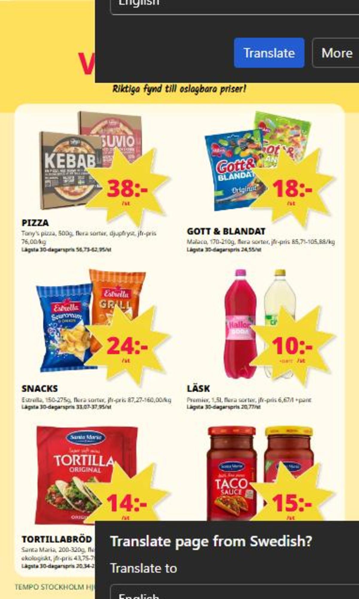 Se Tempo reklamblad för vecka 17 på Kampanjveckan.se. Se bra erbjudanden på många varor. Läs reklambladet här! Sida 4