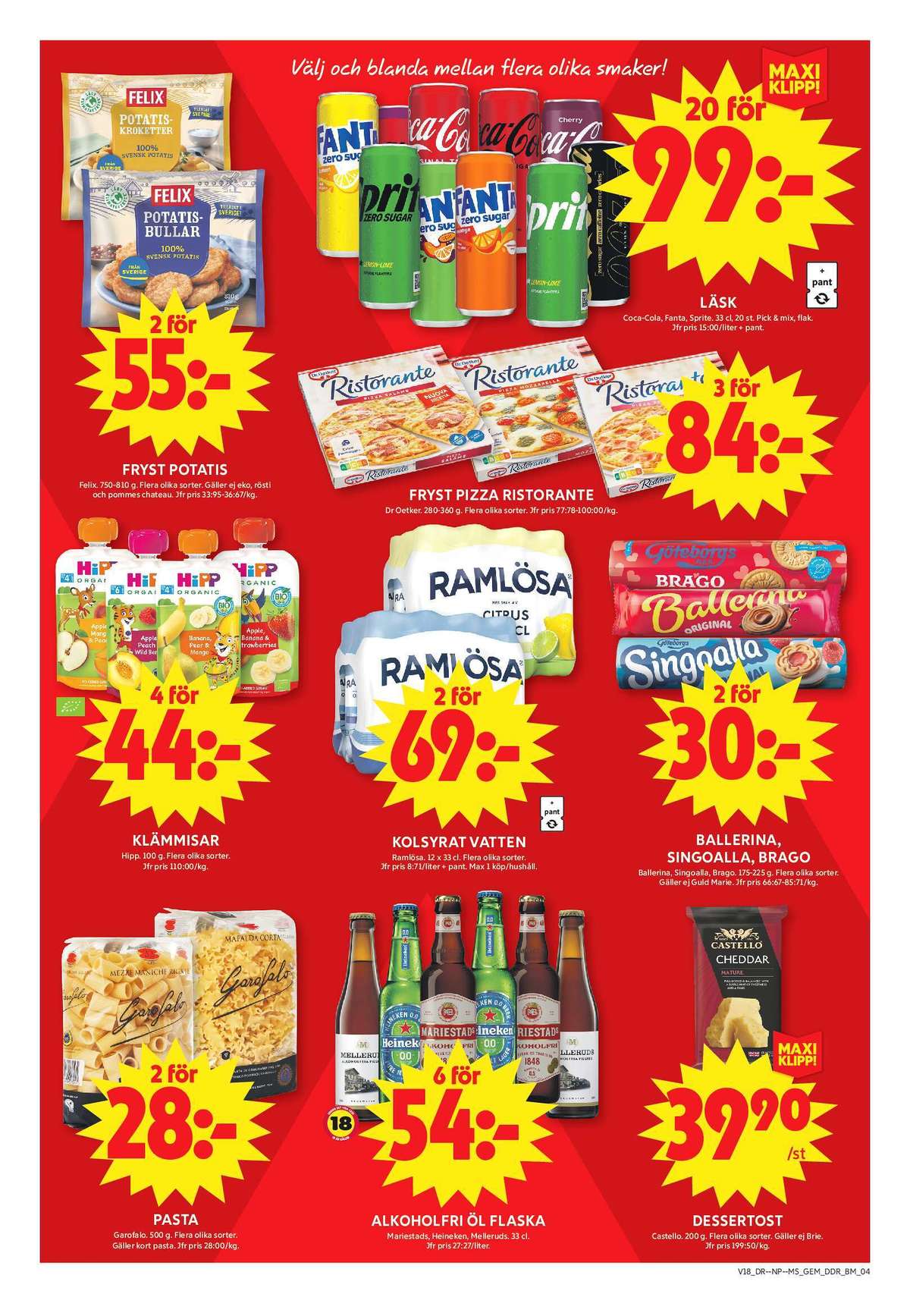 Se ICA Maxi reklamblad för vecka 18 på Kampanjveckan.se. Se bra erbjudanden på många varor, t.ex. potatisbullar felix eller potatiskroketter felix. Läs reklambladet här! Sida 11
