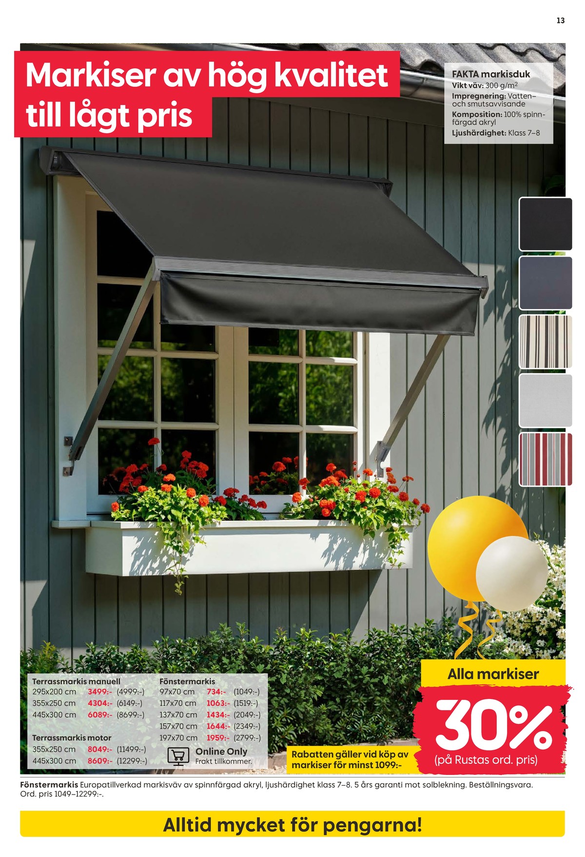 Se Rusta reklamblad för vecka 18 på Kampanjveckan.se. Se bra erbjudanden på många varor, t.ex. markiser okänd eller markiser okänd. Läs reklambladet här! Sida 13
