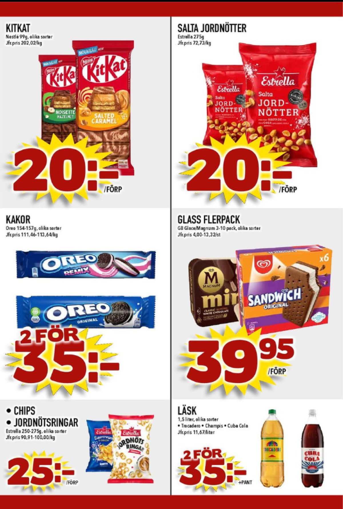 Se MatDax reklamblad för vecka 18 på Kampanjveckan.se. Se bra erbjudanden på många varor, t.ex. chokladkaka noisette hazelnut kit kat eller chokladkaka salted caramel kit kat. Läs reklambladet här! Sida 22
