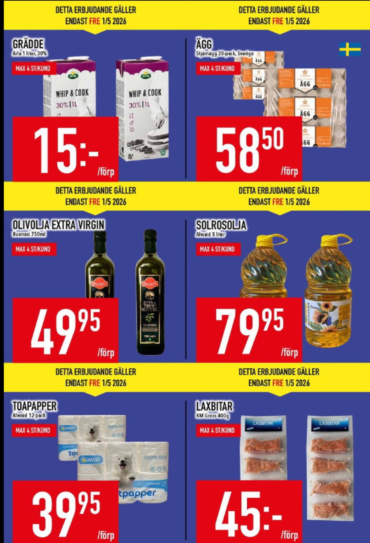 Se MatDax reklamblad för vecka 18 på Kampanjveckan.se. Se bra erbjudanden på många varor, t.ex. toalettpapper alwaid eller lax km group. Läs reklambladet här! Sida 5
