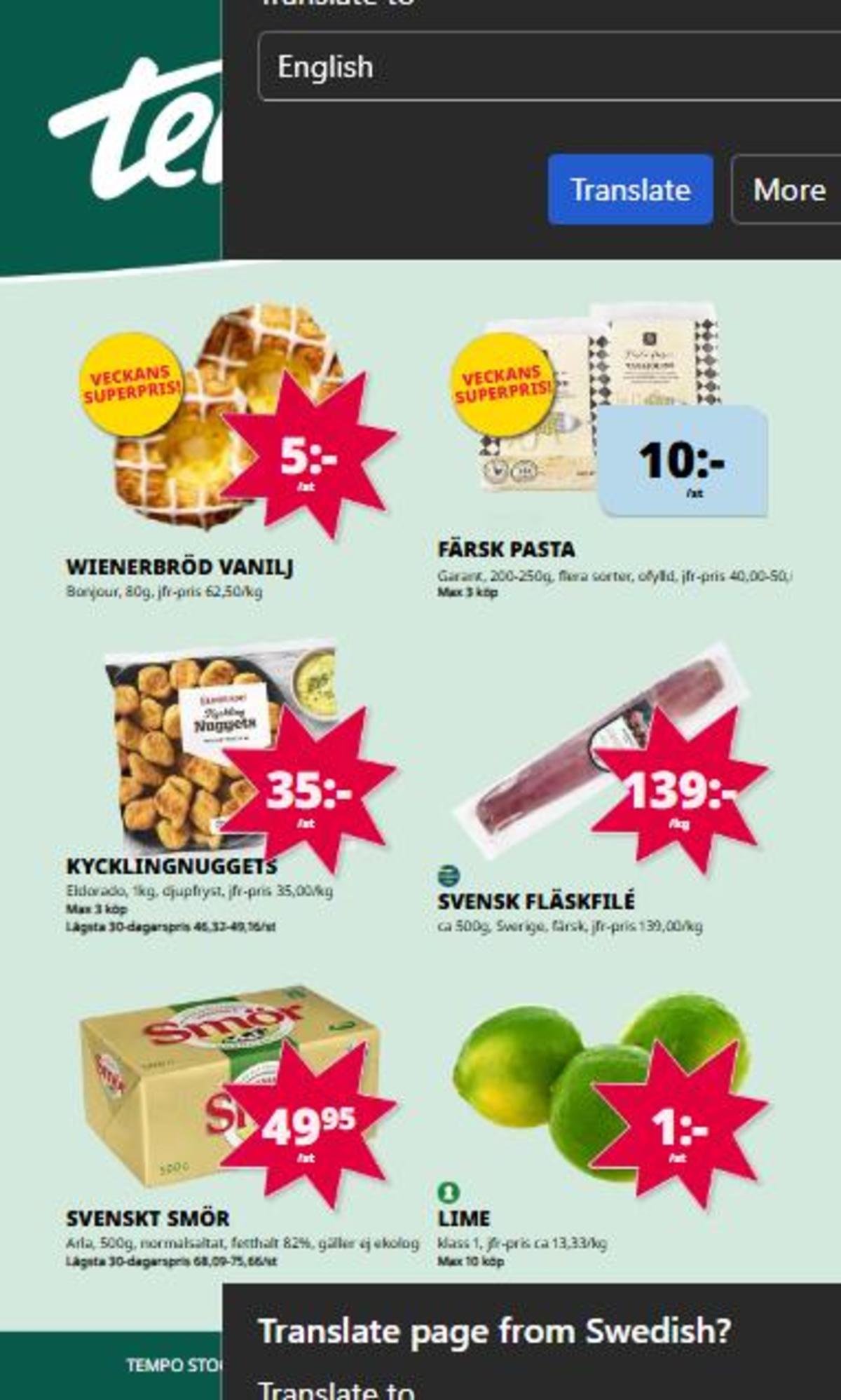 Se Tempo reklamblad för vecka 18 på Kampanjveckan.se. Se bra erbjudanden på många varor. Läs reklambladet här! Sida 1