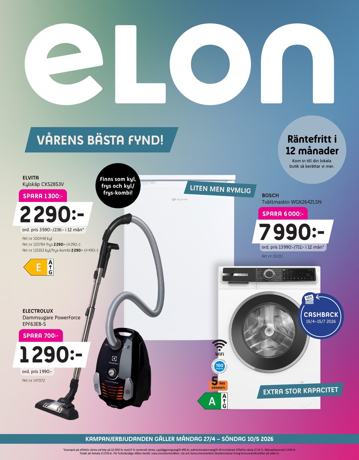 Se Elon reklamblad för vecka 18 på Kampanjveckan.se. Se bra erbjudanden på många varor. Läs reklambladet här! Sida 1