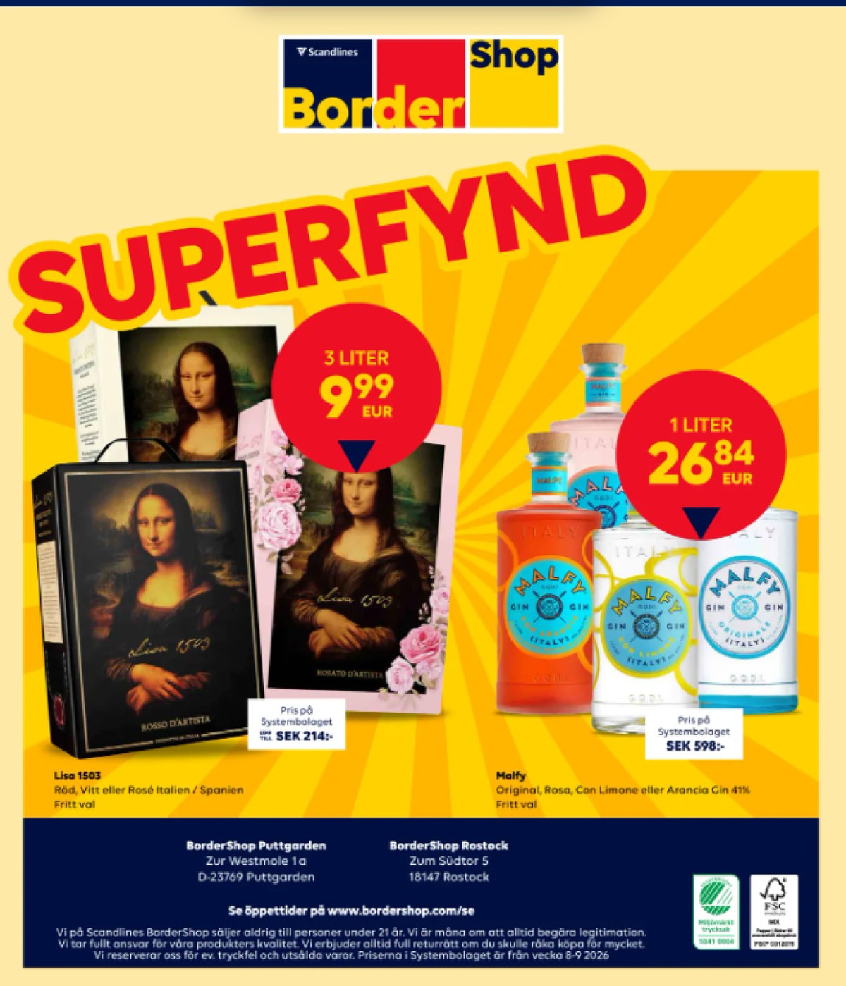 Se Scandlines Border Shop reklamblad för vecka 19 på Kampanjveckan.se. Se bra erbjudanden på många varor. Läs reklambladet här! Sida 30