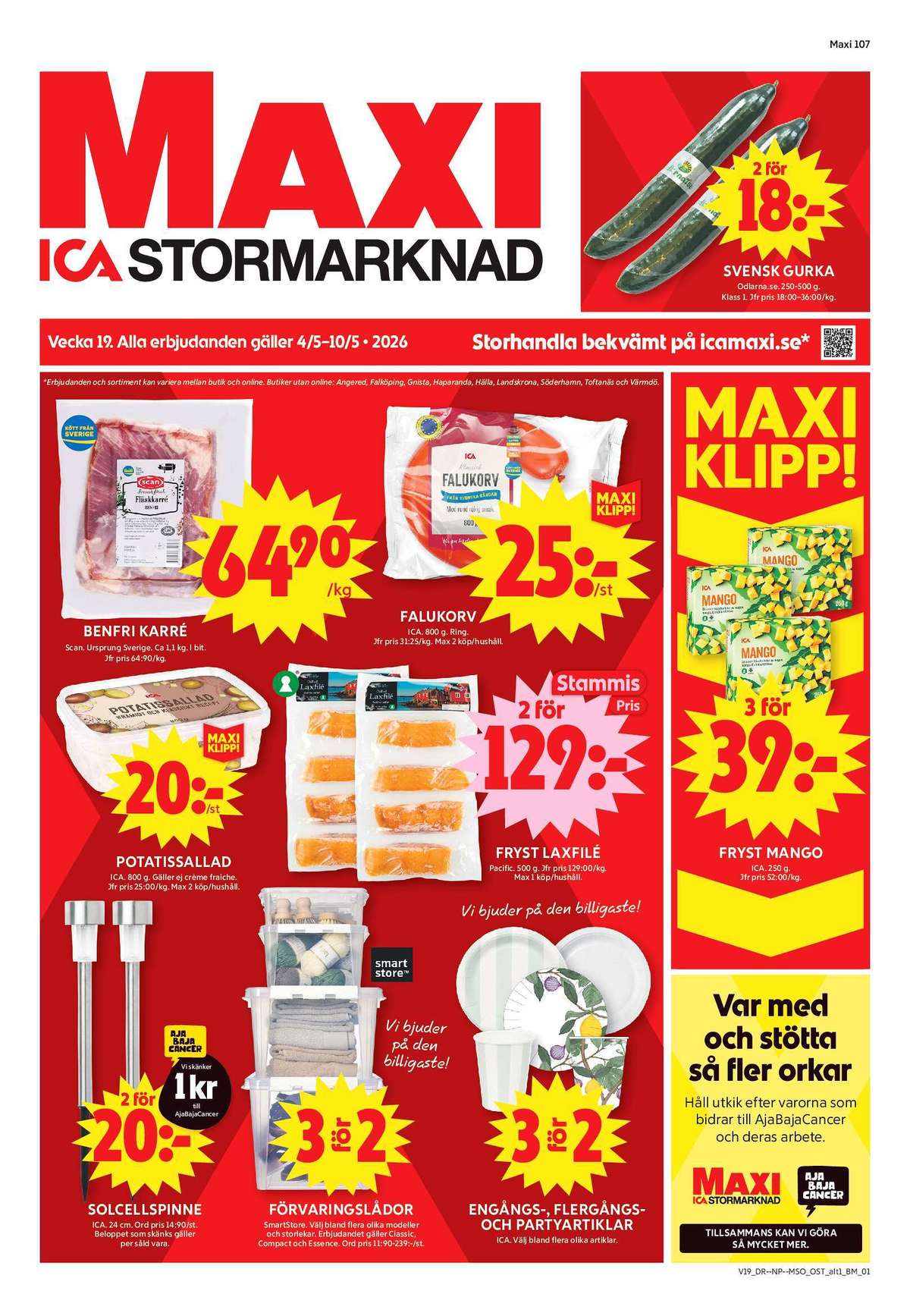 Se ICA Maxi reklamblad för vecka 19 på Kampanjveckan.se. Se bra erbjudanden på många varor, t.ex. frukt ica eller gurka odlarna.se. Läs reklambladet här! Sida 1
