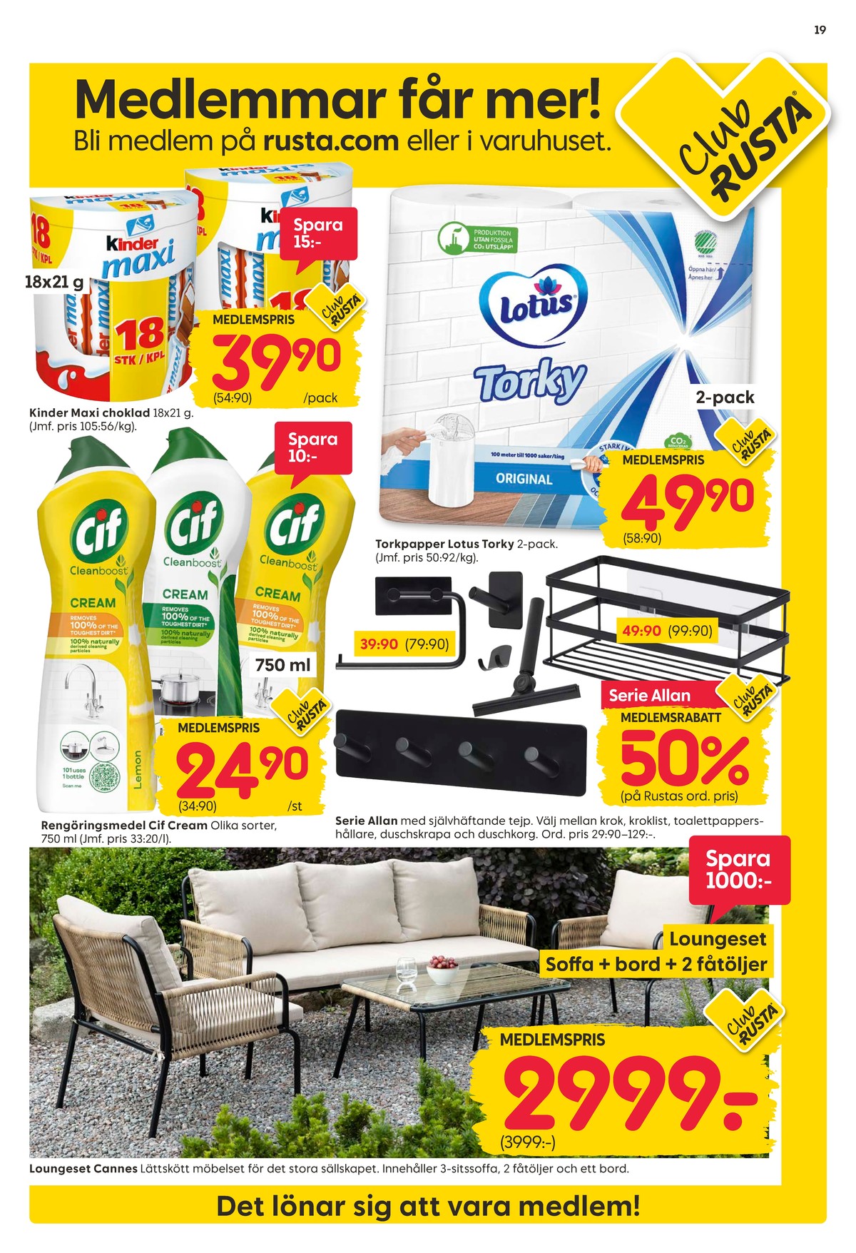 Se Rusta reklamblad för vecka 19 på Kampanjveckan.se. Se bra erbjudanden på många varor. Läs reklambladet här! Sida 19
