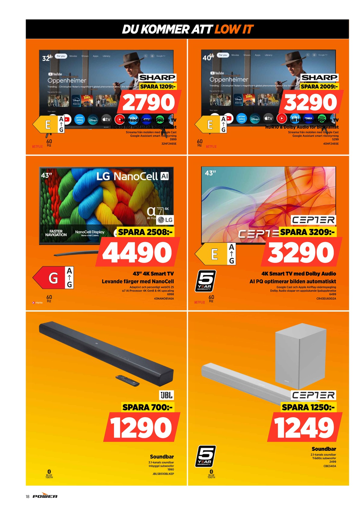 Se Power reklamblad för vecka 19 på Kampanjveckan.se. Se bra erbjudanden på många varor. Läs reklambladet här! Sida 18