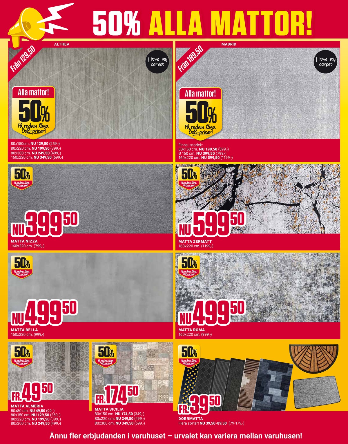 Se ÖoB reklamblad för vecka 2 på Kampanjveckan.se. Se bra erbjudanden på många varor, t.ex. mattor okänd eller dörrmattor okänd. Läs reklambladet här! Sida 9
