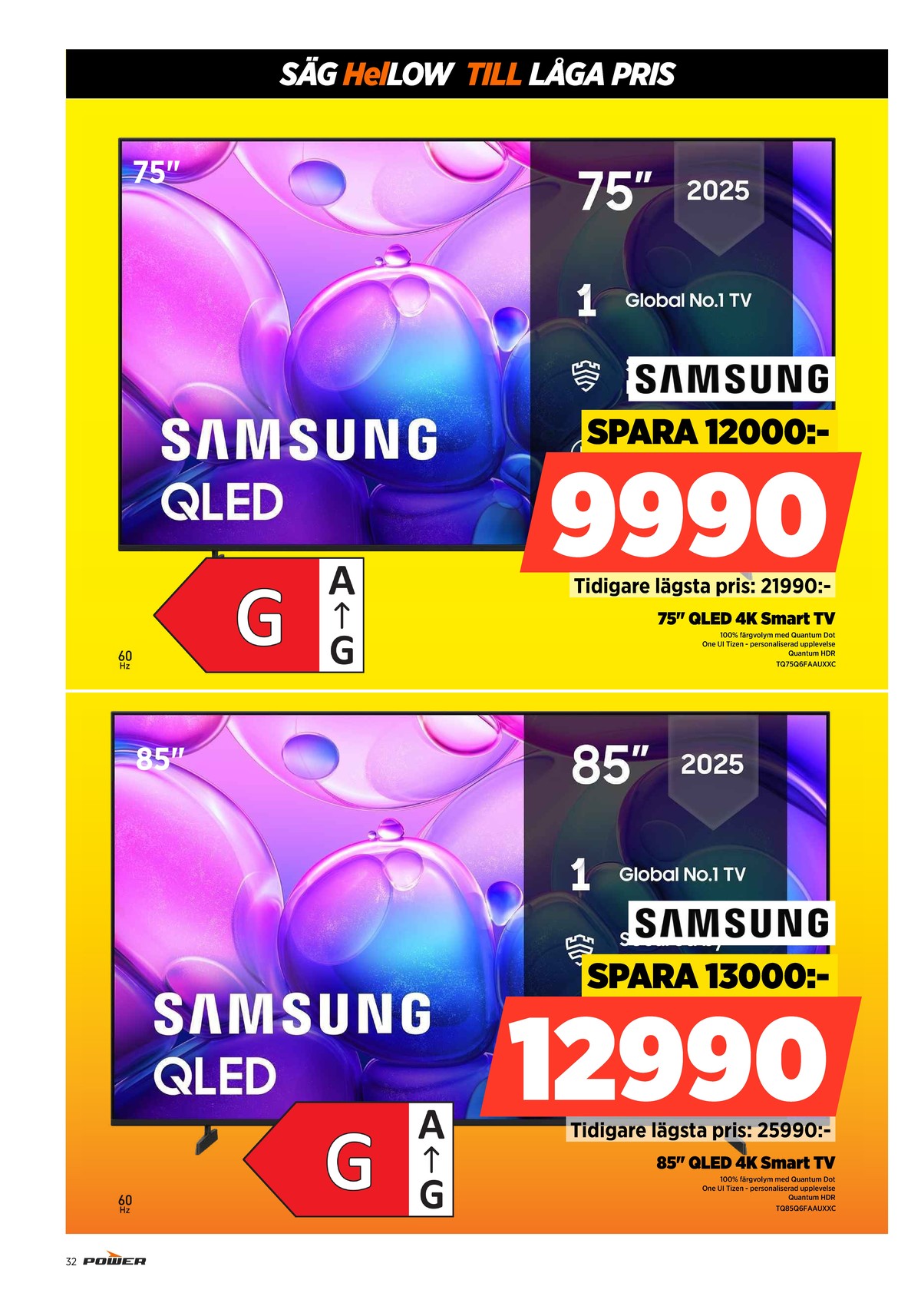 Se Power reklamblad för vecka 2 på Kampanjveckan.se. Se bra erbjudanden på många varor, t.ex. tv samsung eller tv samsung. Läs reklambladet här! Sida 32
