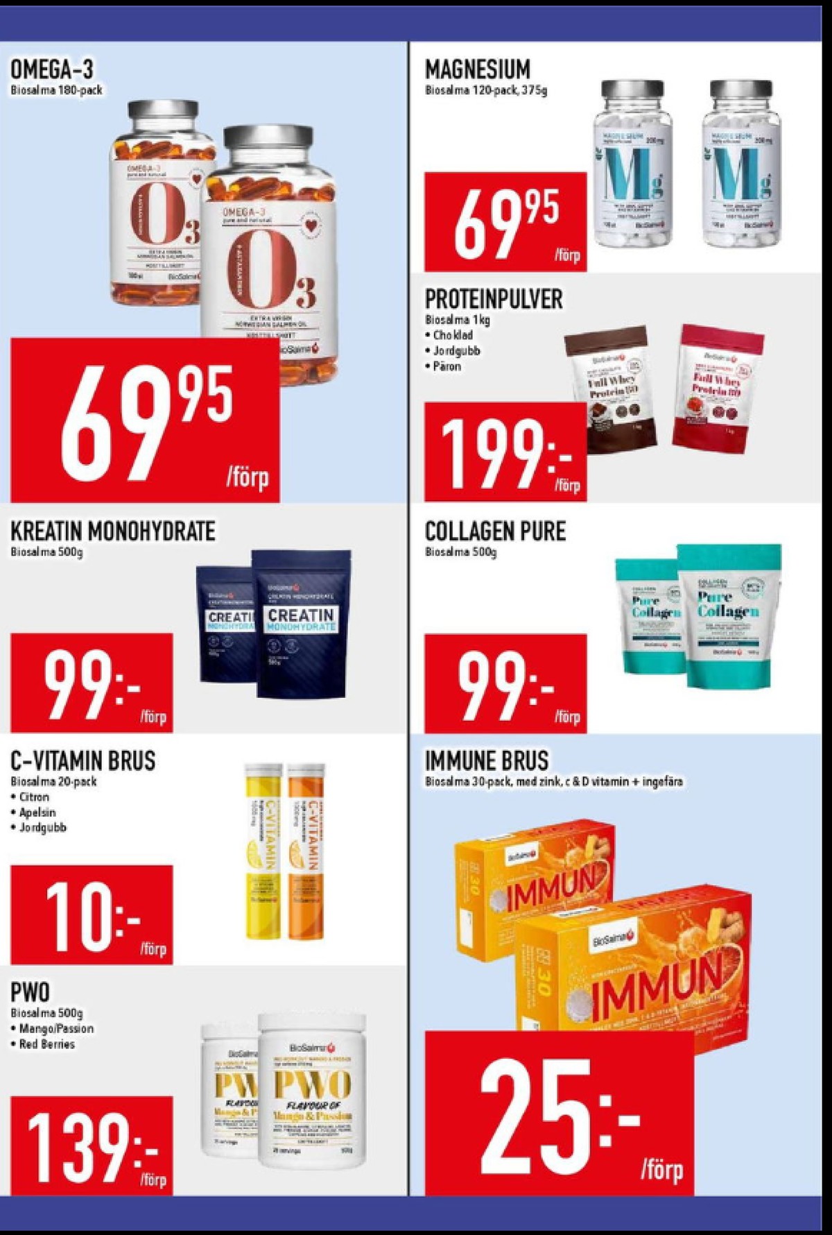 Se MatDax reklamblad för vecka 2 på Kampanjveckan.se. Se bra erbjudanden på många varor, t.ex. collagen biosalma eller pulver biosalma. Läs reklambladet här! Sida 13
