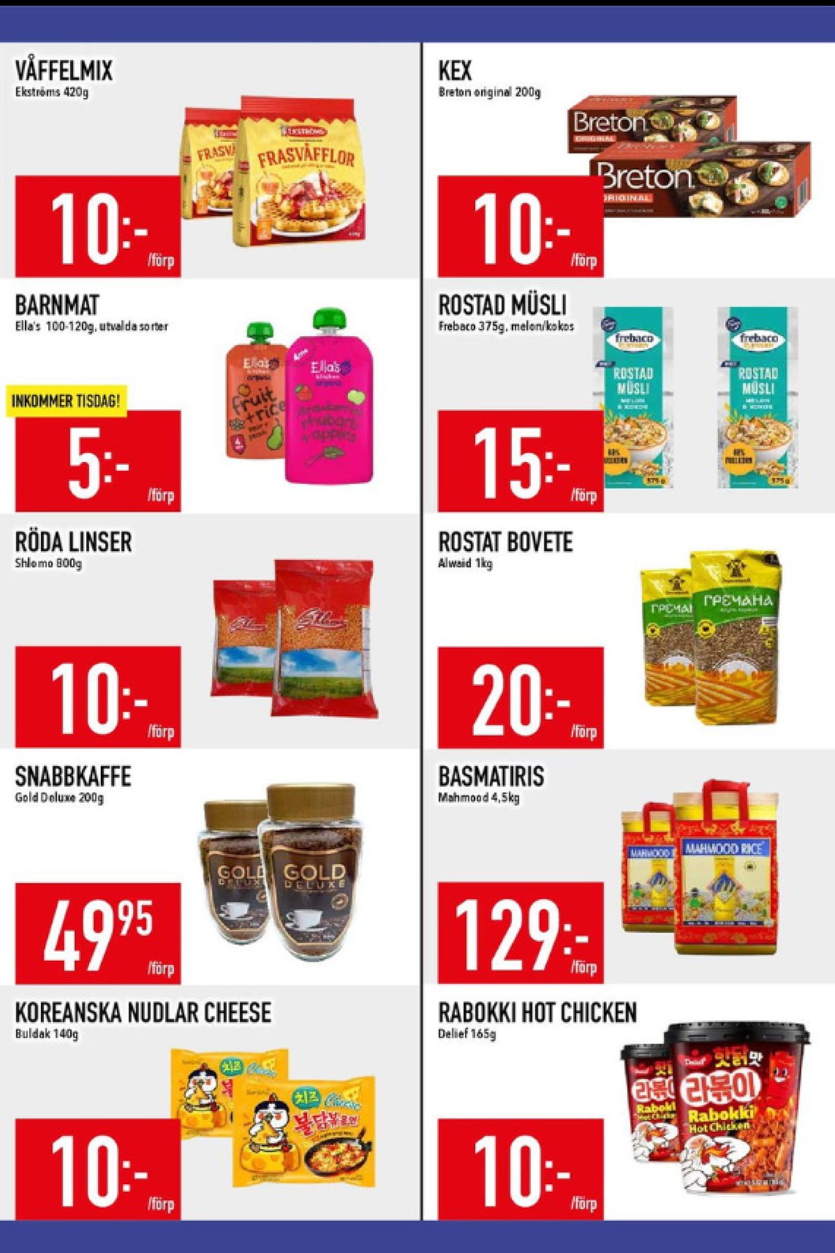 Se MatDax reklamblad för vecka 2 på Kampanjveckan.se. Se bra erbjudanden på många varor, t.ex. basmatiris mahmood rice eller bovete alwaid. Läs reklambladet här! Sida 14
