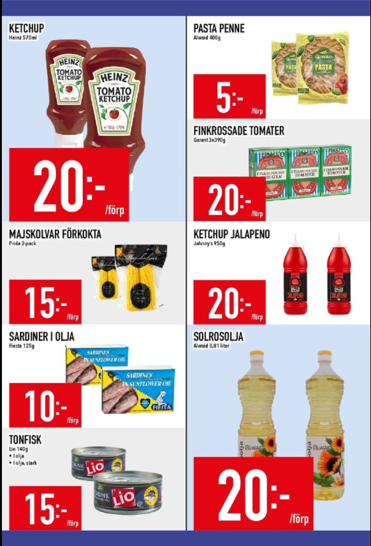 Se MatDax reklamblad för vecka 2 på Kampanjveckan.se. Se bra erbjudanden på många varor, t.ex. sardiner fiesta eller solrosolja alwaid. Läs reklambladet här! Sida 15
