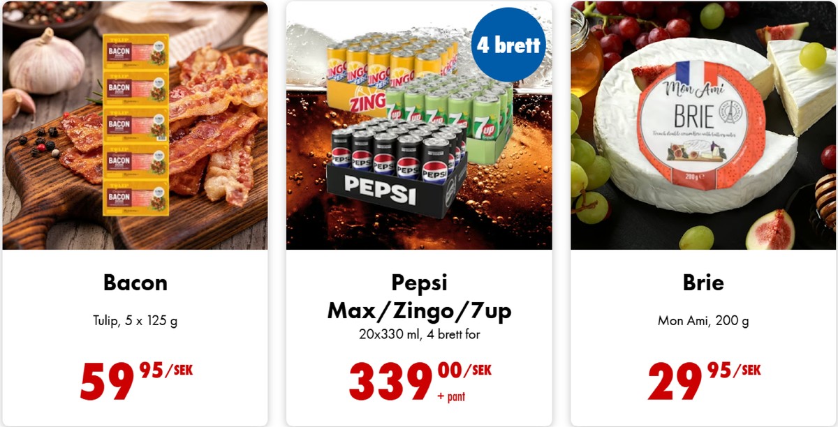 Se Nordby Supermarket reklamblad för vecka 2 på Kampanjveckan.se. Se bra erbjudanden på många varor, t.ex. baconskivor tulip eller läskedryck 20 pk pepsi. Läs reklambladet här! Sida 2
