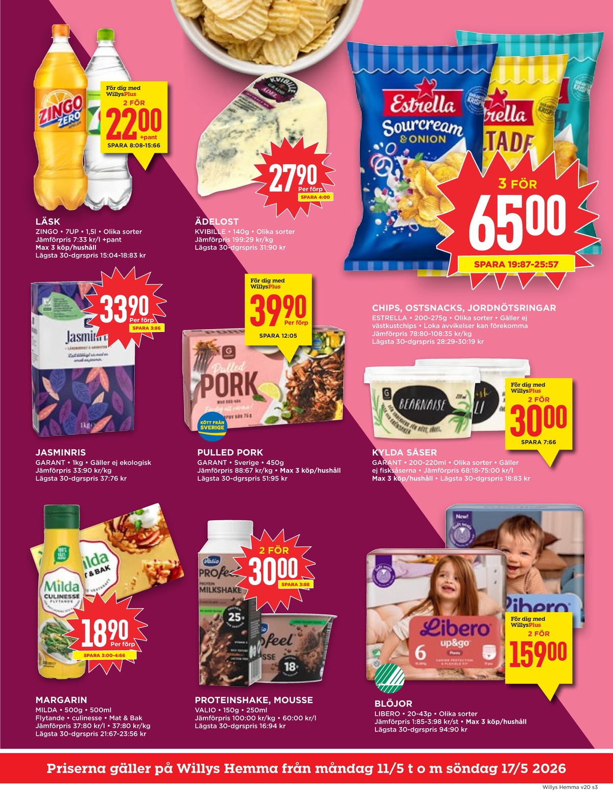 Se WILLY:S hemma reklamblad för vecka 20 på Kampanjveckan.se. Se bra erbjudanden på många varor, t.ex. läskedryck zero eller läskedryck zero. Läs reklambladet här! Sida 3
