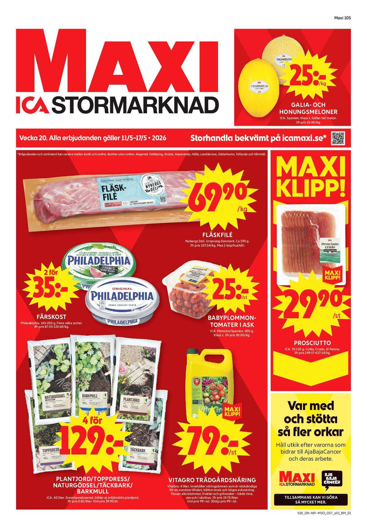 Se ICA Maxi reklamblad för vecka 20 på Kampanjveckan.se. Se bra erbjudanden på många varor, t.ex. galiamelon ica eller honungsmelon ica. Läs reklambladet här! Sida 1

