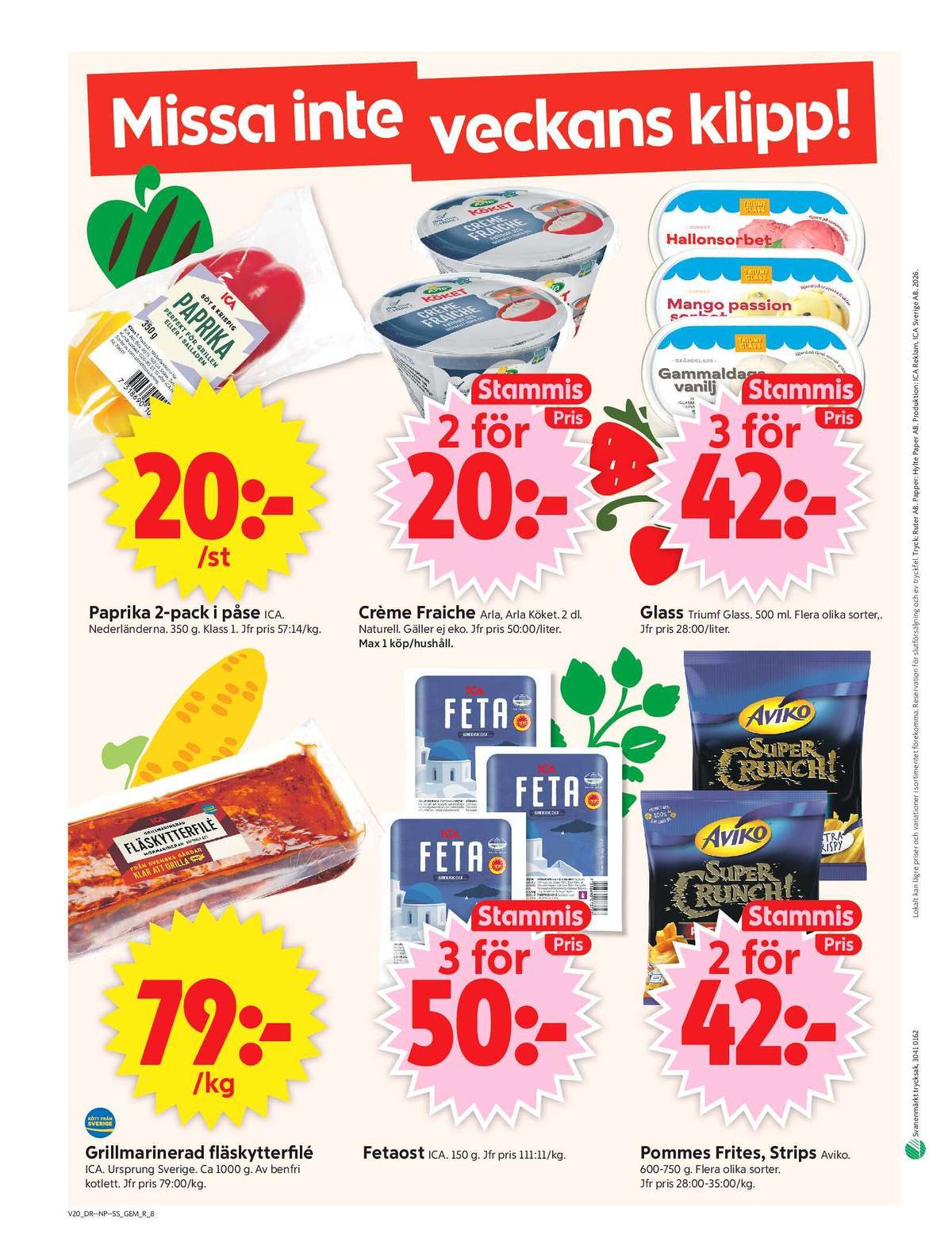 Se ICA Supermarket reklamblad för vecka 20 på Kampanjveckan.se. Se bra erbjudanden på många varor, t.ex. paprika ica eller crème fraiche arla köket. Läs reklambladet här! Sida 10
