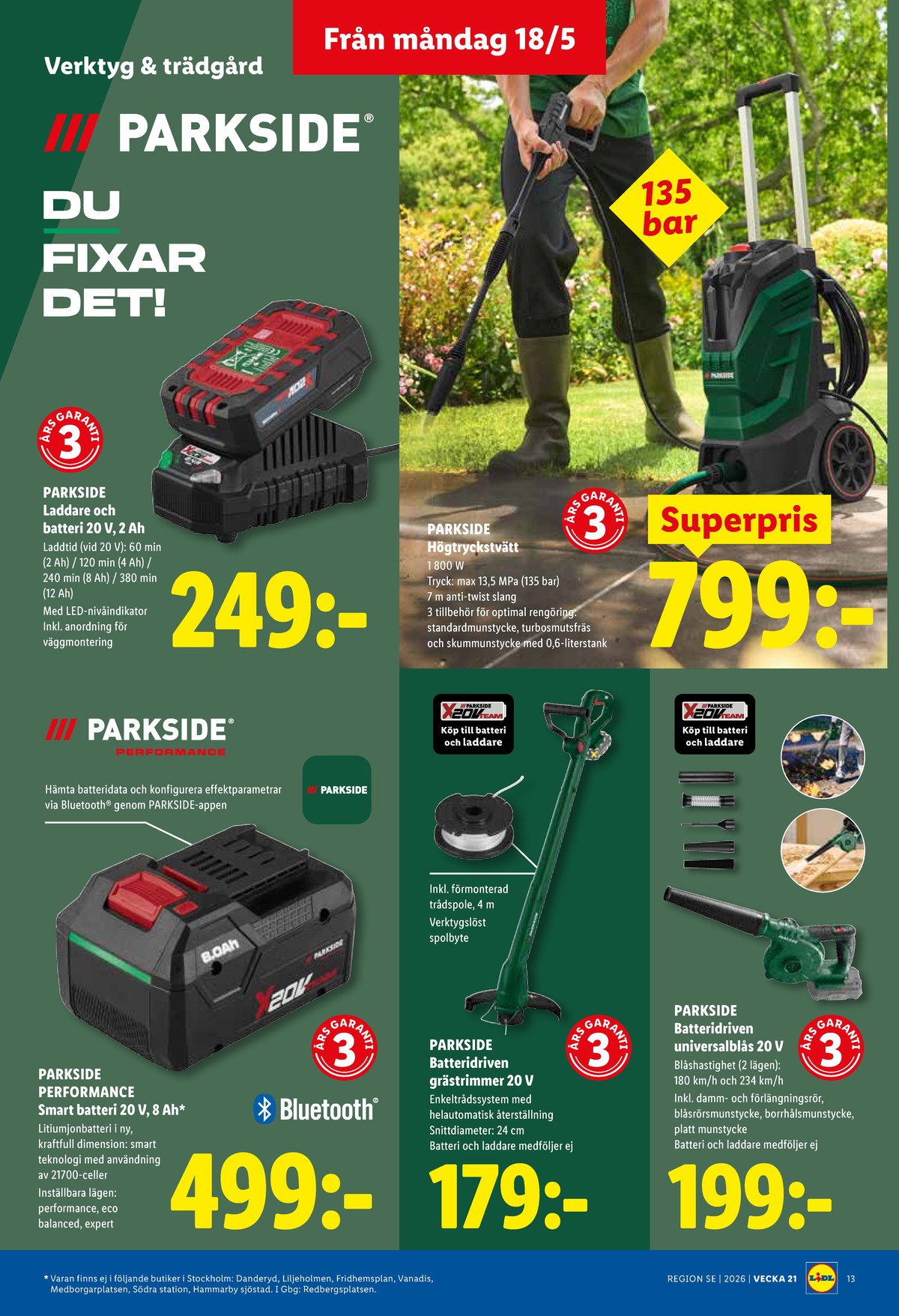 Se Lidl reklamblad för vecka 21 på Kampanjveckan.se. Se bra erbjudanden på många varor, t.ex. lövblås parkside eller andra varor. Läs reklambladet här! Sida 15
