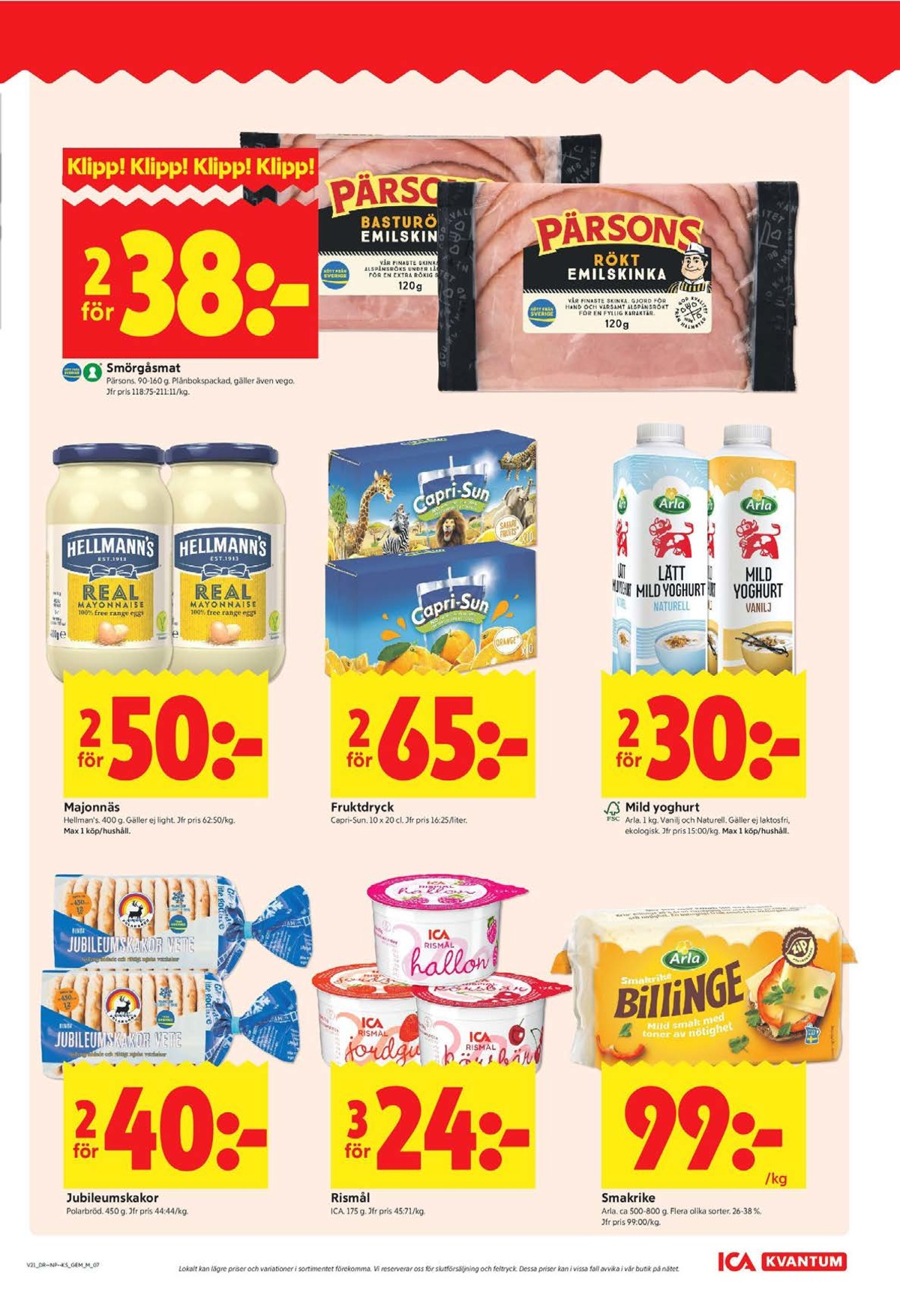 Se ICA Kvantum reklamblad för vecka 21 på Kampanjveckan.se. Se bra erbjudanden på många varor, t.ex. vetekakor jubileumskaka eller yoghurt arla. Läs reklambladet här! Sida 7
