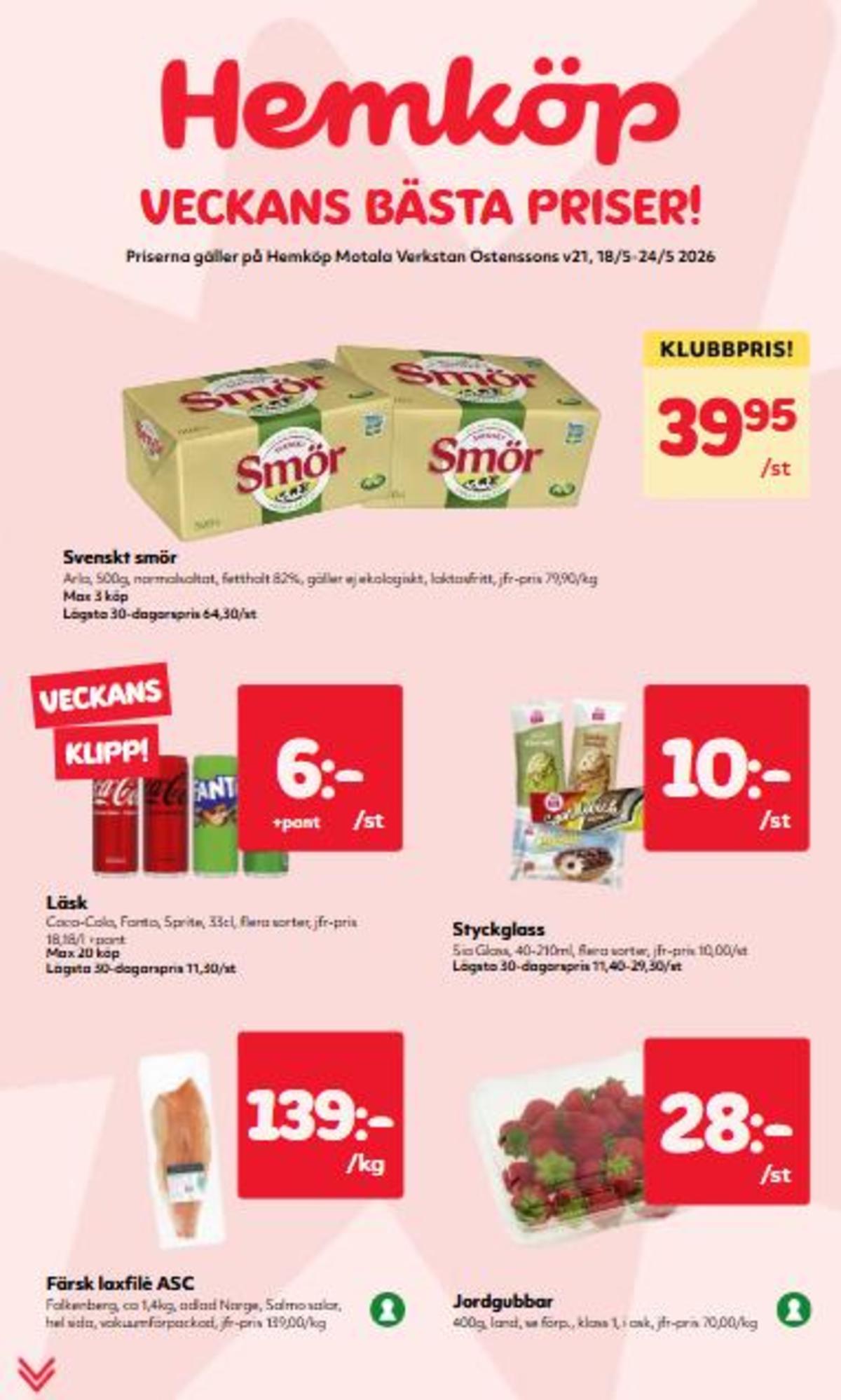 Hemköp reklamblad. Giltig: 18/05/26 - 24/05/26