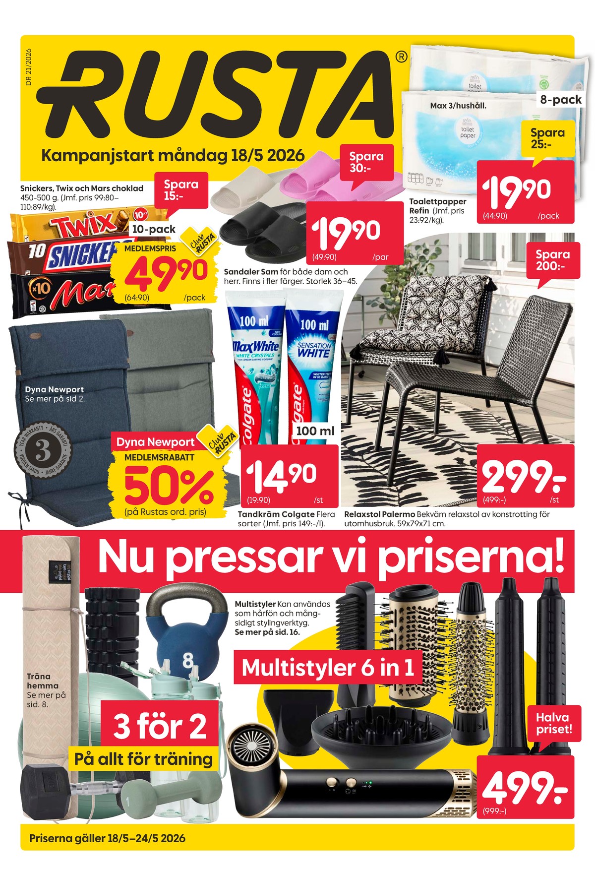 Rusta reklamblad. Giltig: 18/05/26 - 24/05/26