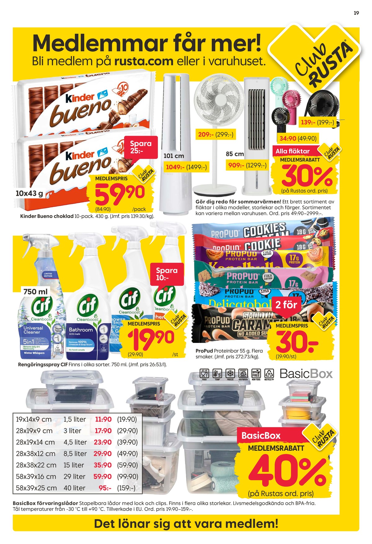 Se Rusta reklamblad för vecka 21 på Kampanjveckan.se. Se bra erbjudanden på många varor, t.ex. bar propud eller choklad bueno. Läs reklambladet här! Sida 19
