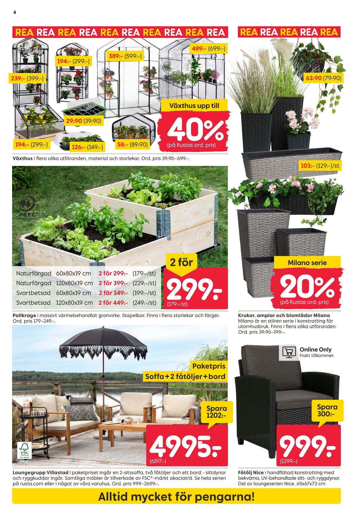 Se Rusta reklamblad för vecka 21 på Kampanjveckan.se. Se bra erbjudanden på många varor, t.ex. odlingskrage okänd eller amplar okänd. Läs reklambladet här! Sida 4
