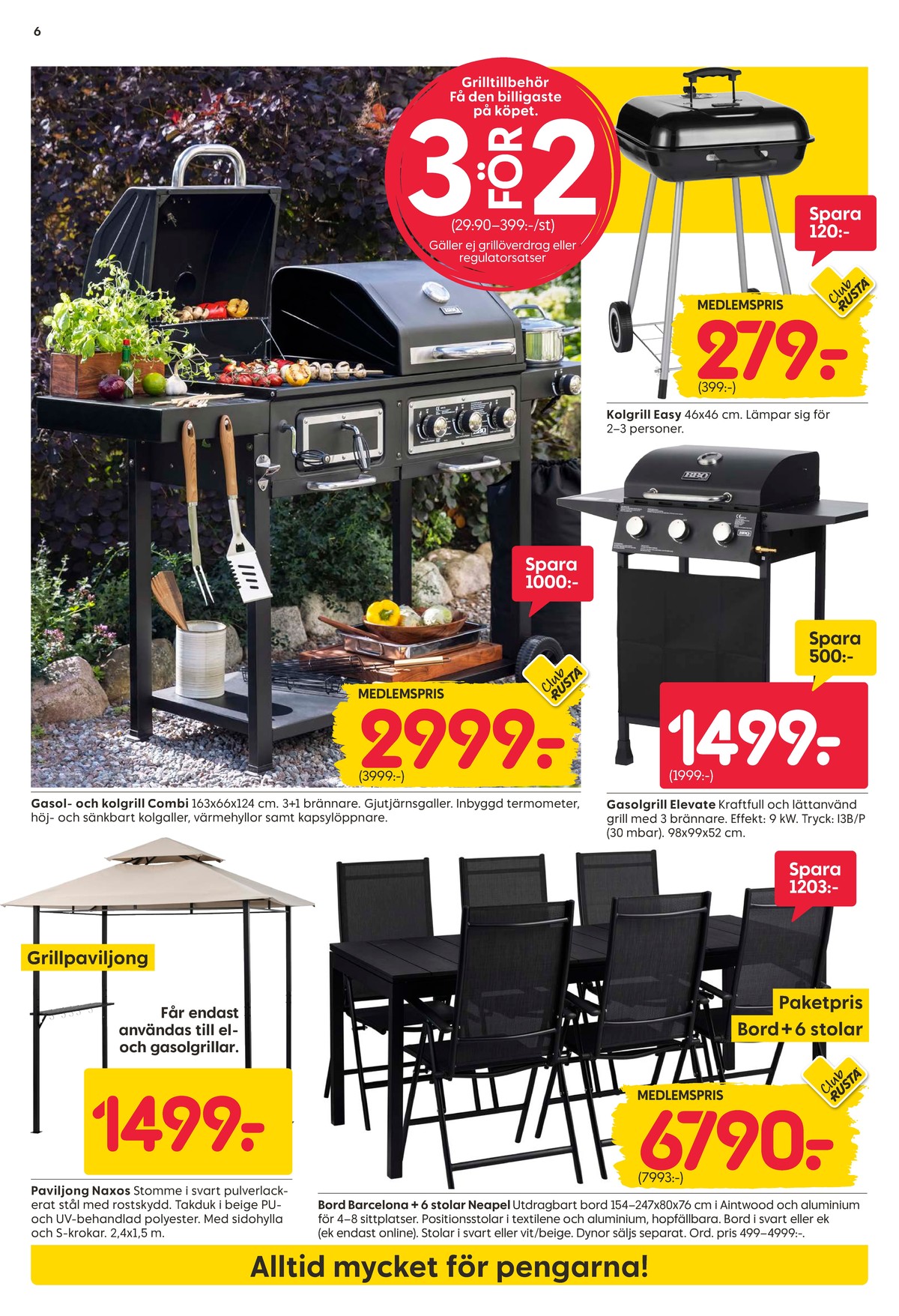 Se Rusta reklamblad för vecka 21 på Kampanjveckan.se. Se bra erbjudanden på många varor, t.ex. gasolgrill okänd eller utemöbler okänd. Läs reklambladet här! Sida 6
