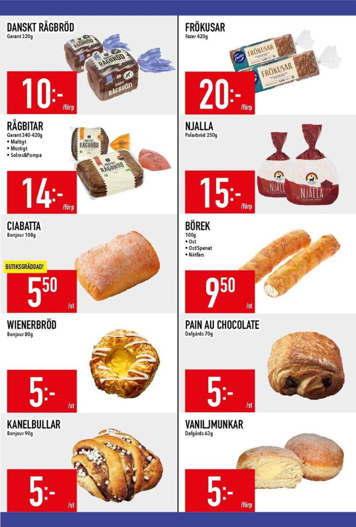 Se MatDax reklamblad för vecka 21 på Kampanjveckan.se. Se bra erbjudanden på många varor, t.ex. börek medererainian eller butiksbakat matbröd bonjour. Läs reklambladet här! Sida 7
