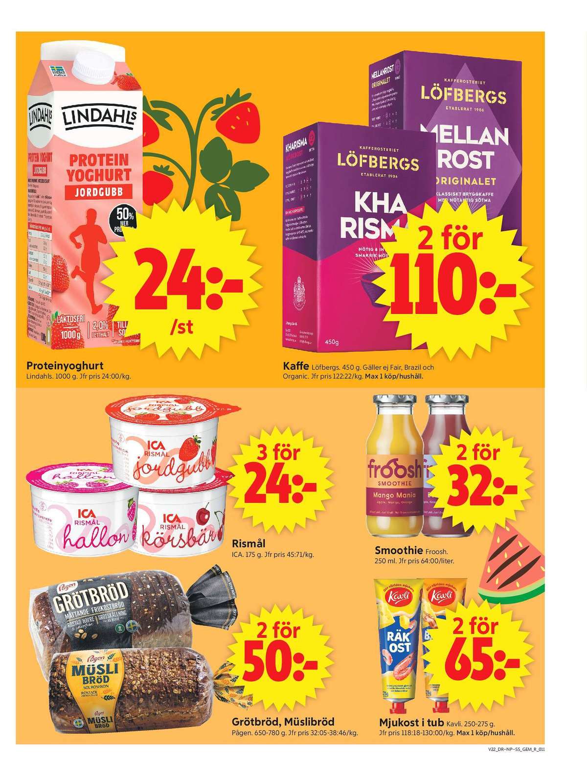 Se ICA Supermarket reklamblad för vecka 22 på Kampanjveckan.se. Se bra erbjudanden på många varor, t.ex. yoghurt salakis eller kaffe malet kharisma. Läs reklambladet här! Sida 13
