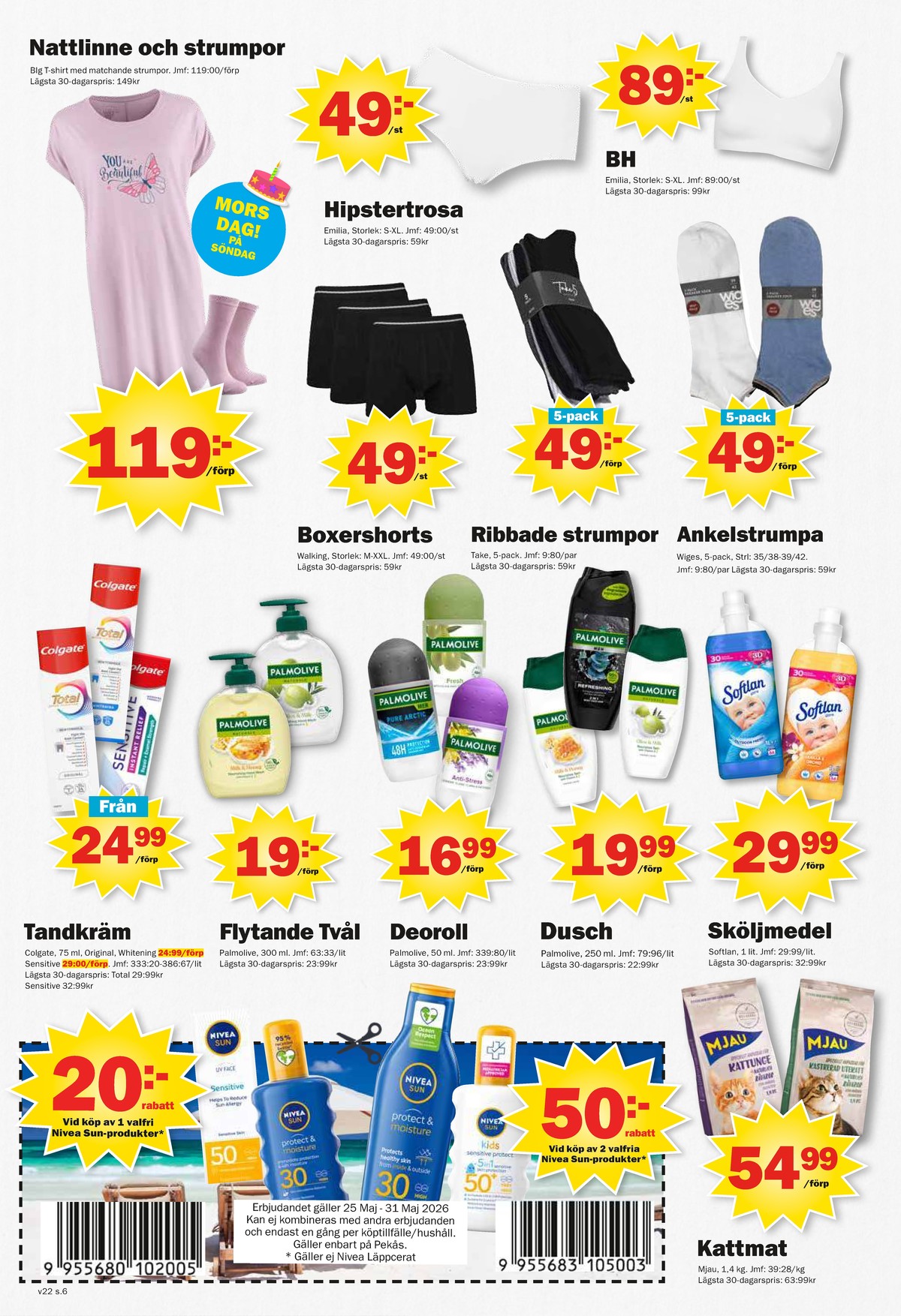 Se Pekås reklamblad för vecka 22 på Kampanjveckan.se. Se bra erbjudanden på många varor. Läs reklambladet här! Sida 6