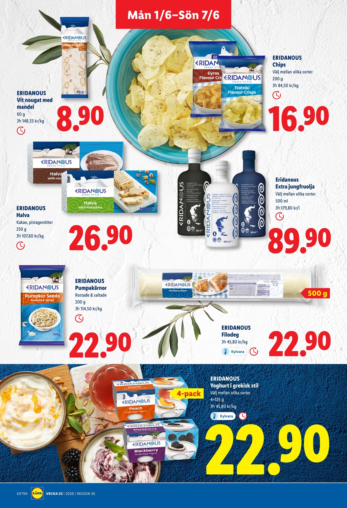 Se Lidl reklamblad för vecka 23 på Kampanjveckan.se. Se bra erbjudanden på många varor, t.ex. nougat eridanous eller filodegssnurror eridanous. Läs reklambladet här! Sida 12
