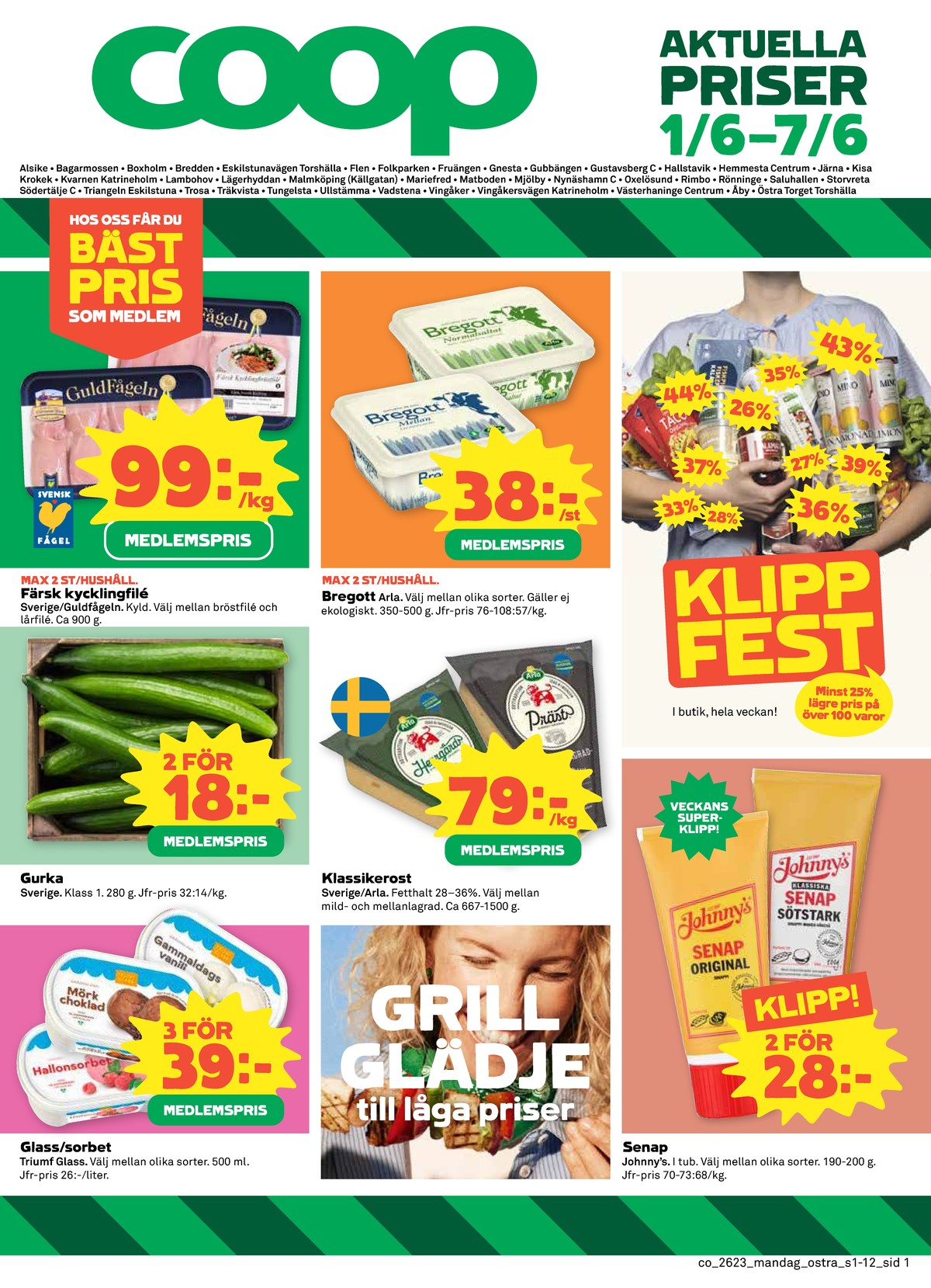 Se Coop reklamblad för vecka 23 på Kampanjveckan.se. Se bra erbjudanden på många varor, t.ex. kycklingbröstfilé guldfågeln eller kycklinglårfile guldfågeln. Läs reklambladet här! Sida 1
