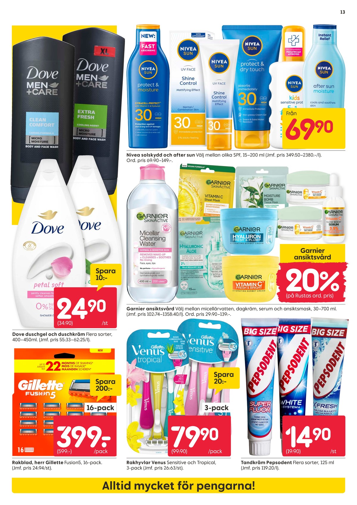 Se Rusta reklamblad för vecka 23 på Kampanjveckan.se. Se bra erbjudanden på många varor. Läs reklambladet här! Sida 13
