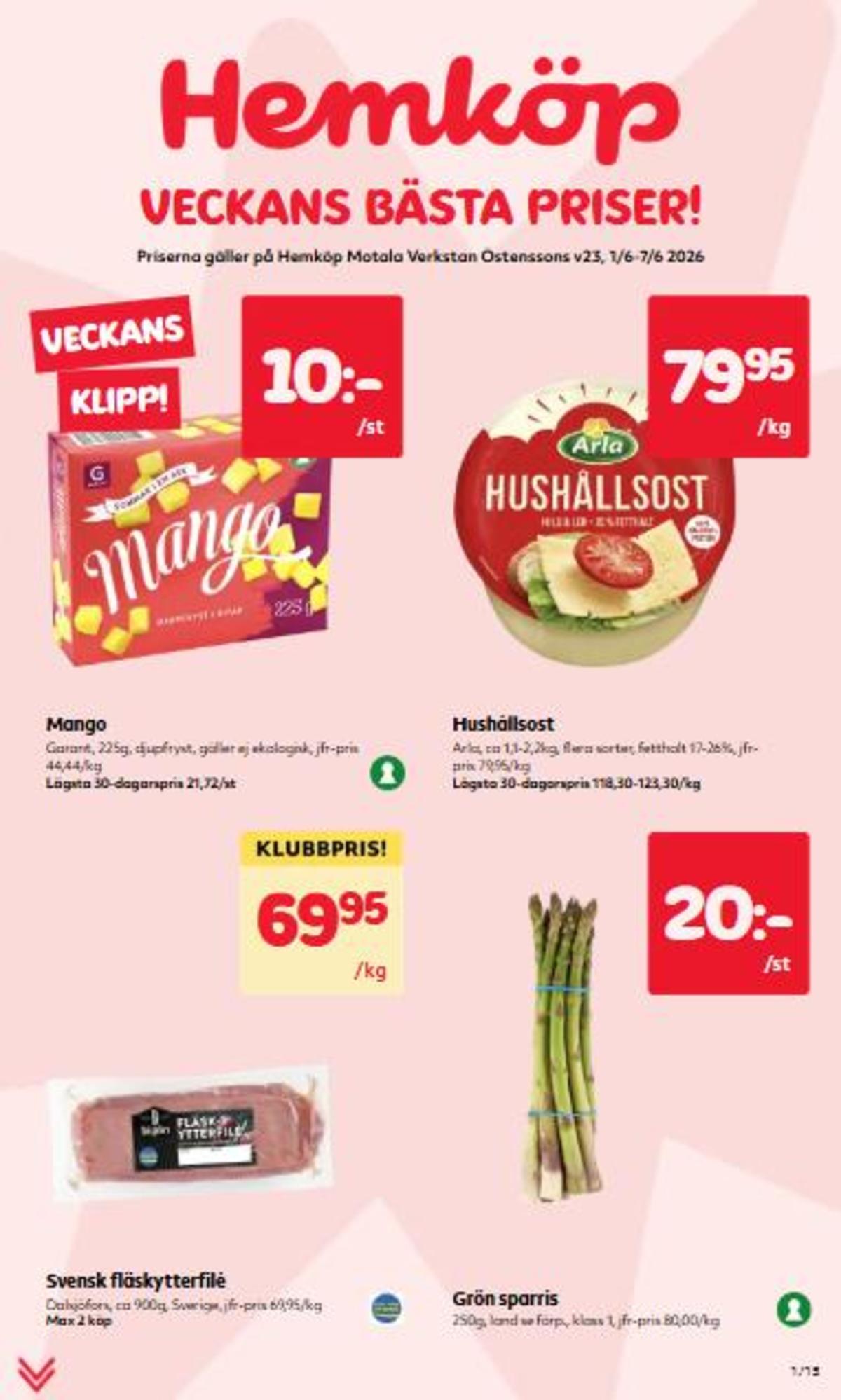 Se Hemköp reklamblad för vecka 23 på Kampanjveckan.se. Se bra erbjudanden på många varor. Läs reklambladet här! Sida 1