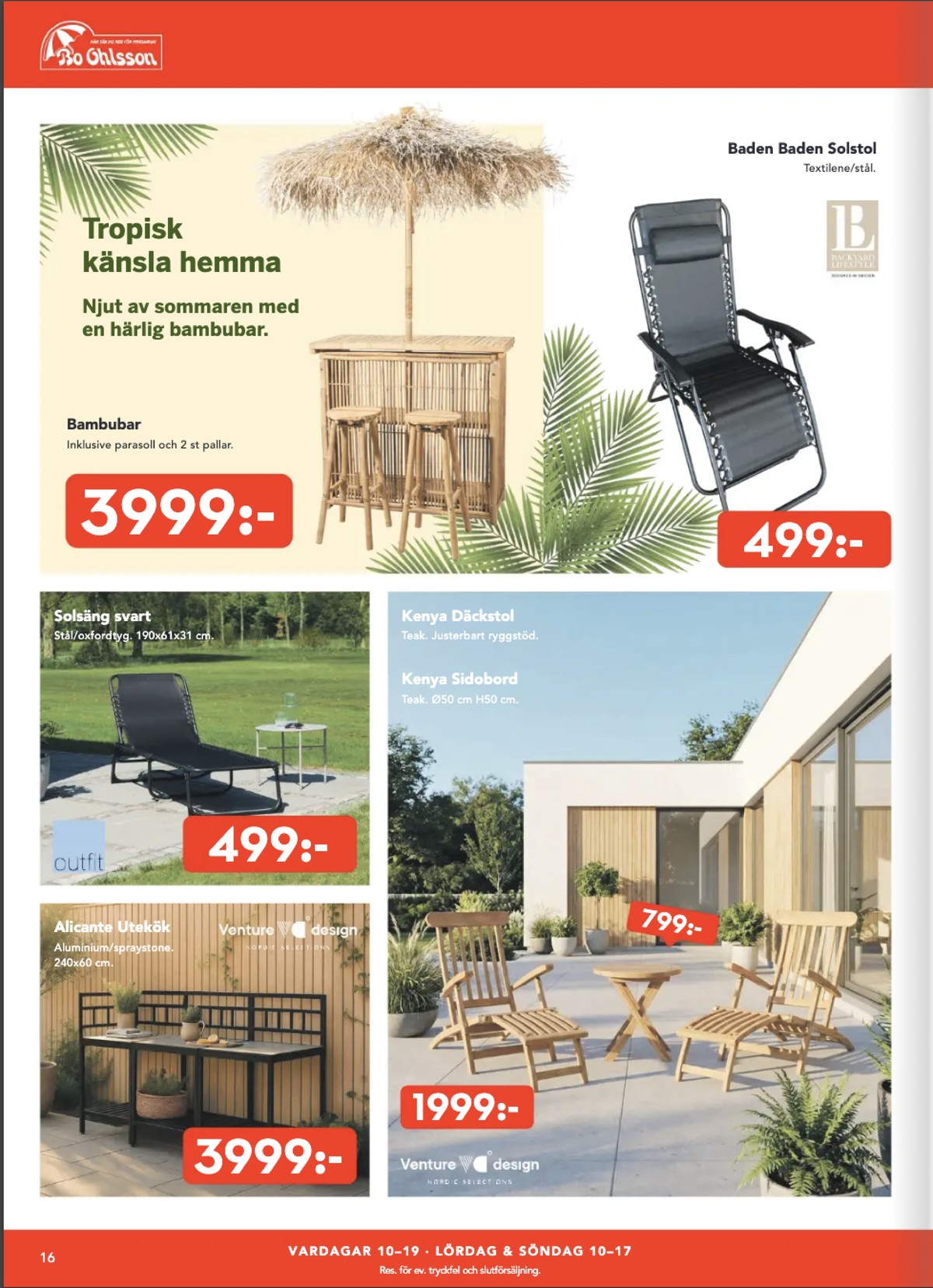 Se Bo Ohlsson reklamblad för vecka 24 på Kampanjveckan.se. Se bra erbjudanden på många varor. Läs reklambladet här! Sida 16