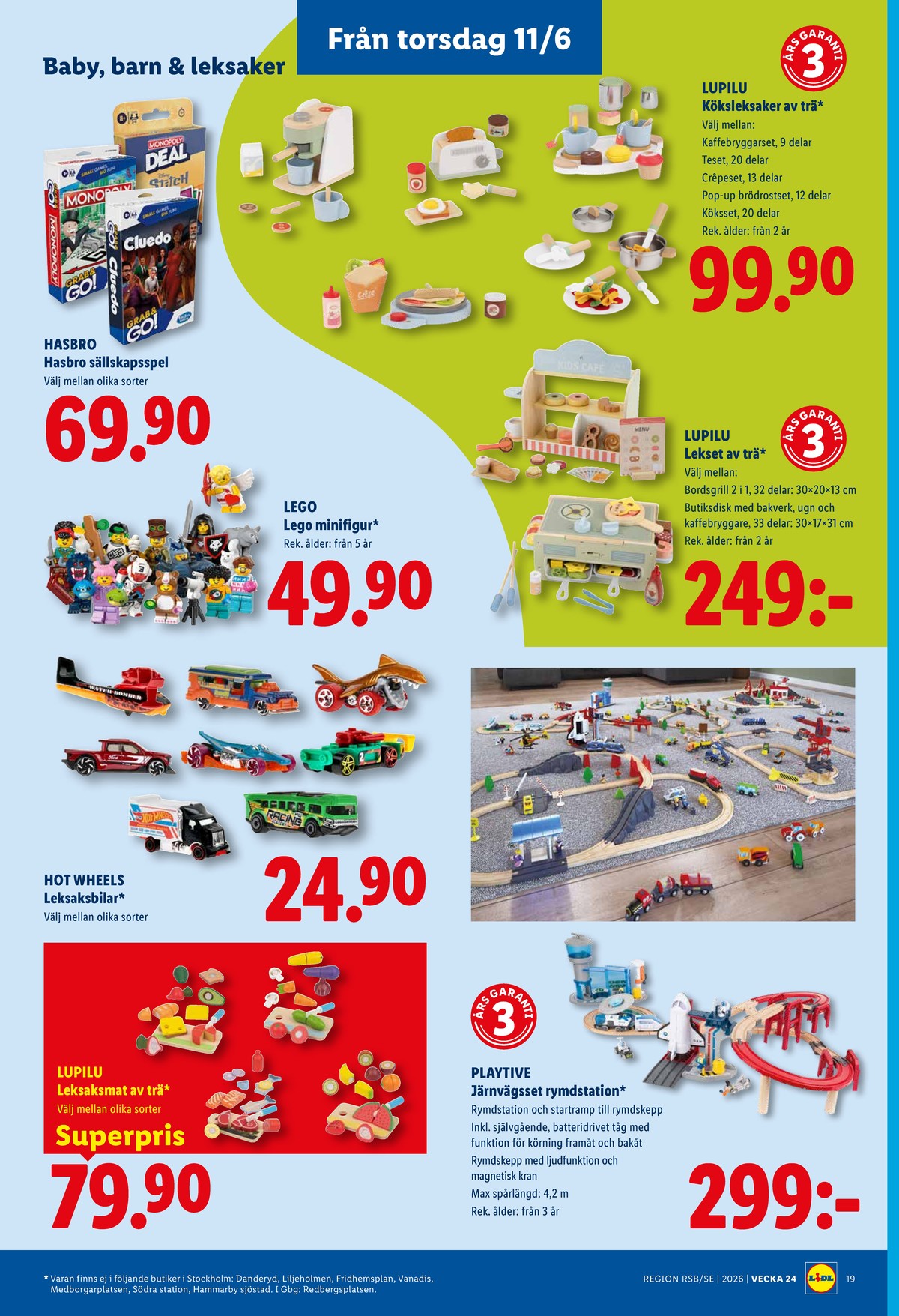 Se Lidl reklamblad för vecka 24 på Kampanjveckan.se. Se bra erbjudanden på många varor, t.ex. spel hasbro eller lekmat lupilu. Läs reklambladet här! Sida 22
