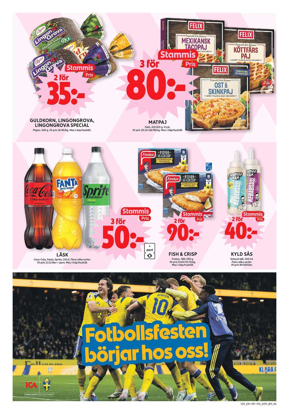 Se ICA Maxi reklamblad för vecka 24 på Kampanjveckan.se. Se bra erbjudanden på många varor, t.ex. rågbröd lingongrova eller rågbröd lingongrova special. Läs reklambladet här! Sida 6
